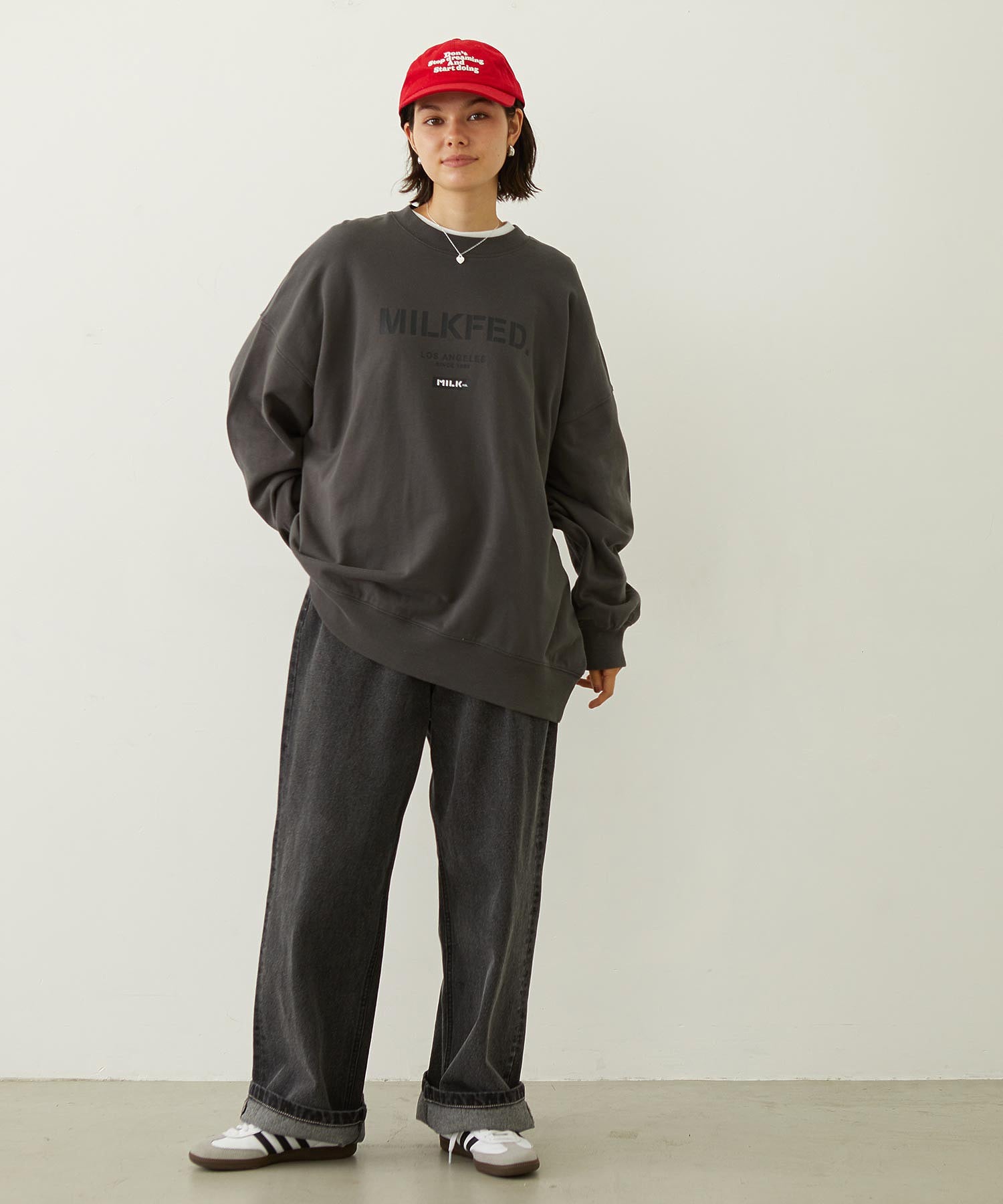 STENCIL AND BAR LOGO BIG SWEAT TOP