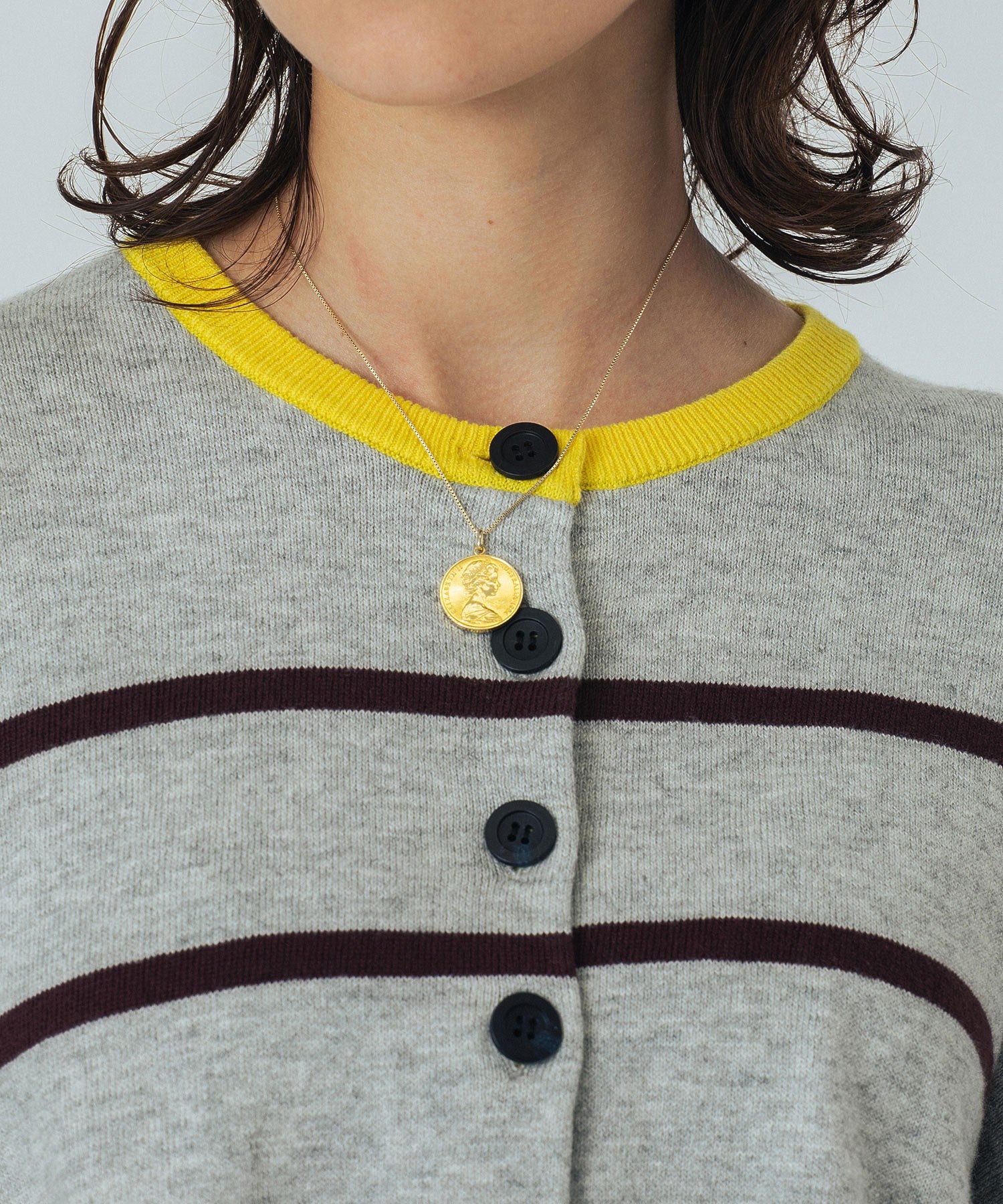 CREOLME/MULTI STRIPE KNIT CARDIGAN