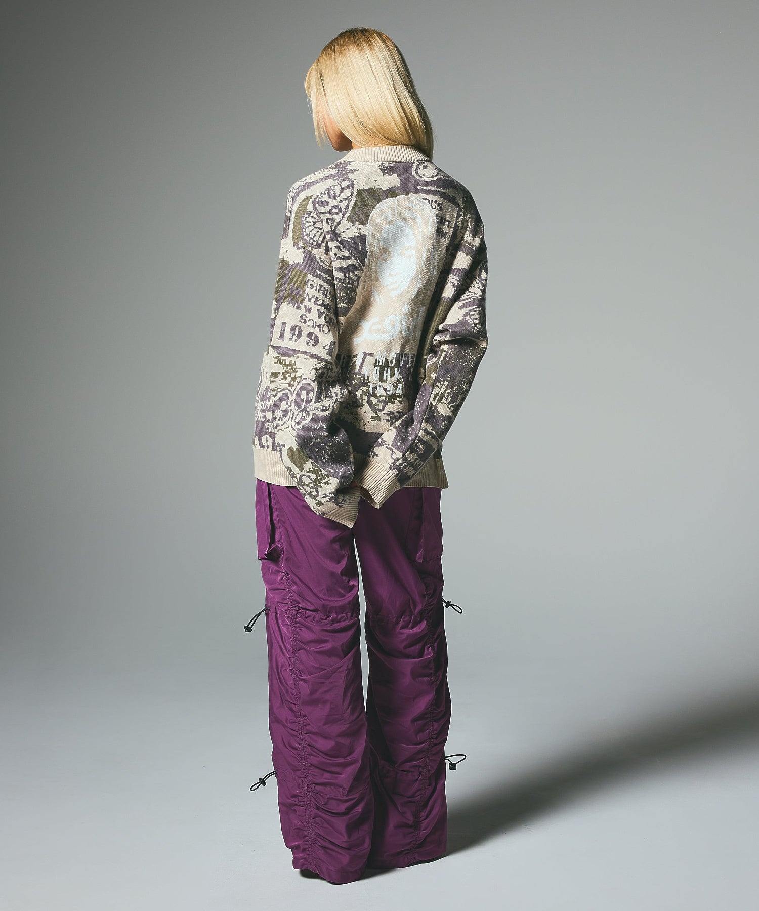 COLLAGE GRAPHIC JACQUARD KNIT CARDIGAN