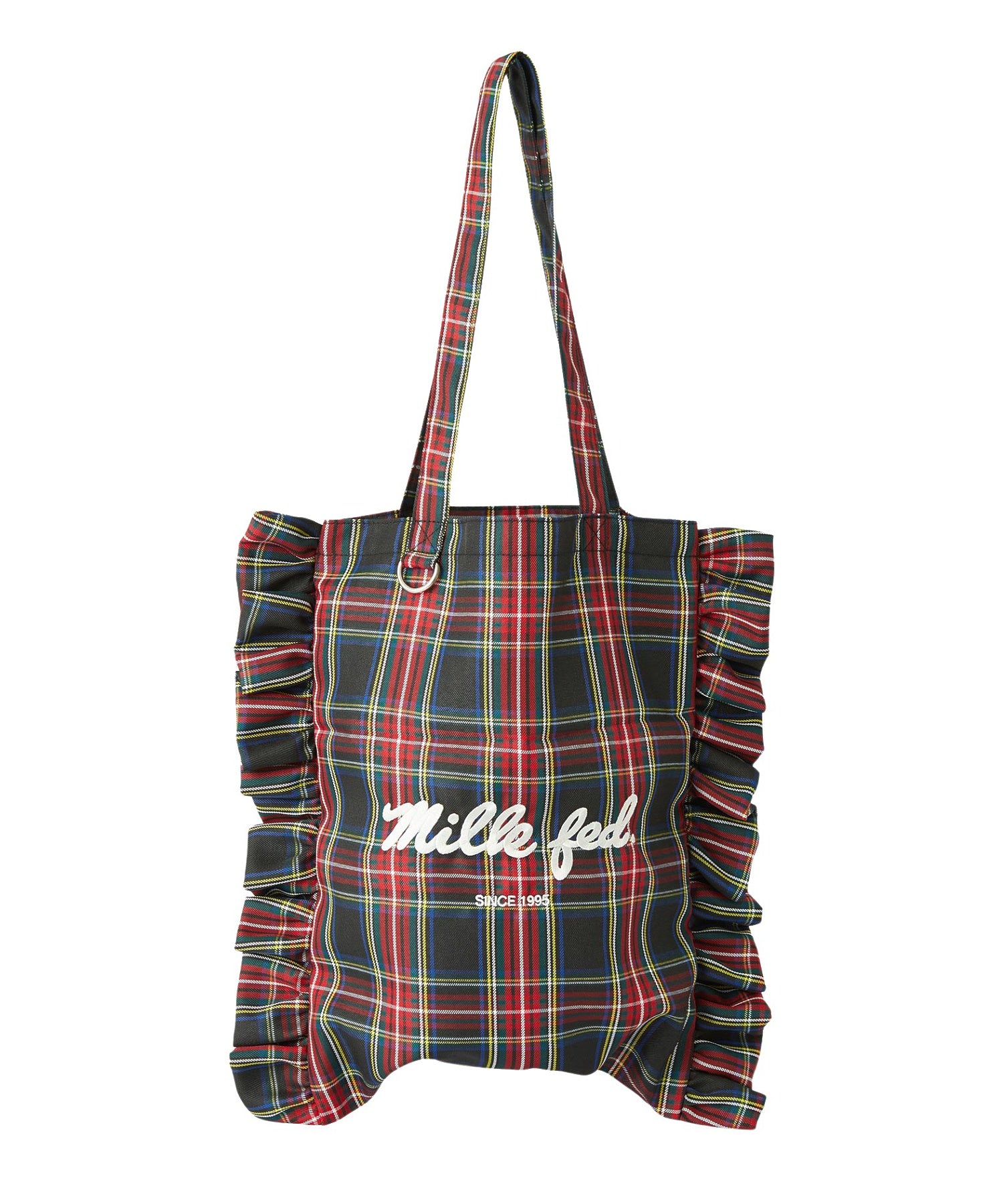 FRILLED TARTAN TOTE BAG