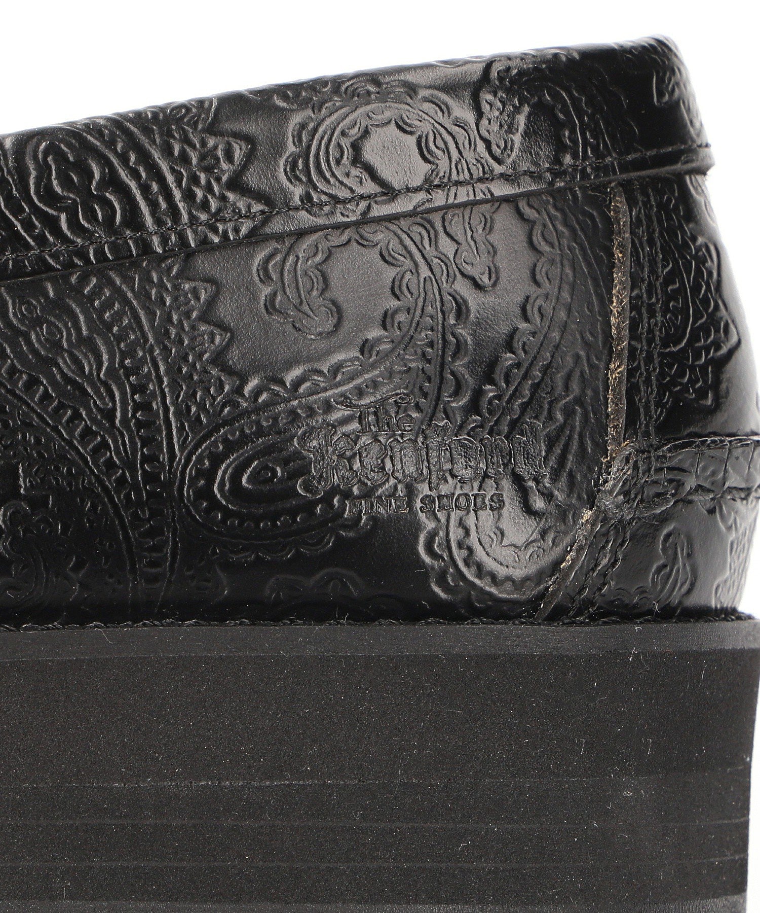 The Kenford fine shoes/TANK SOLE LOAFERS BLACK PAISLEY