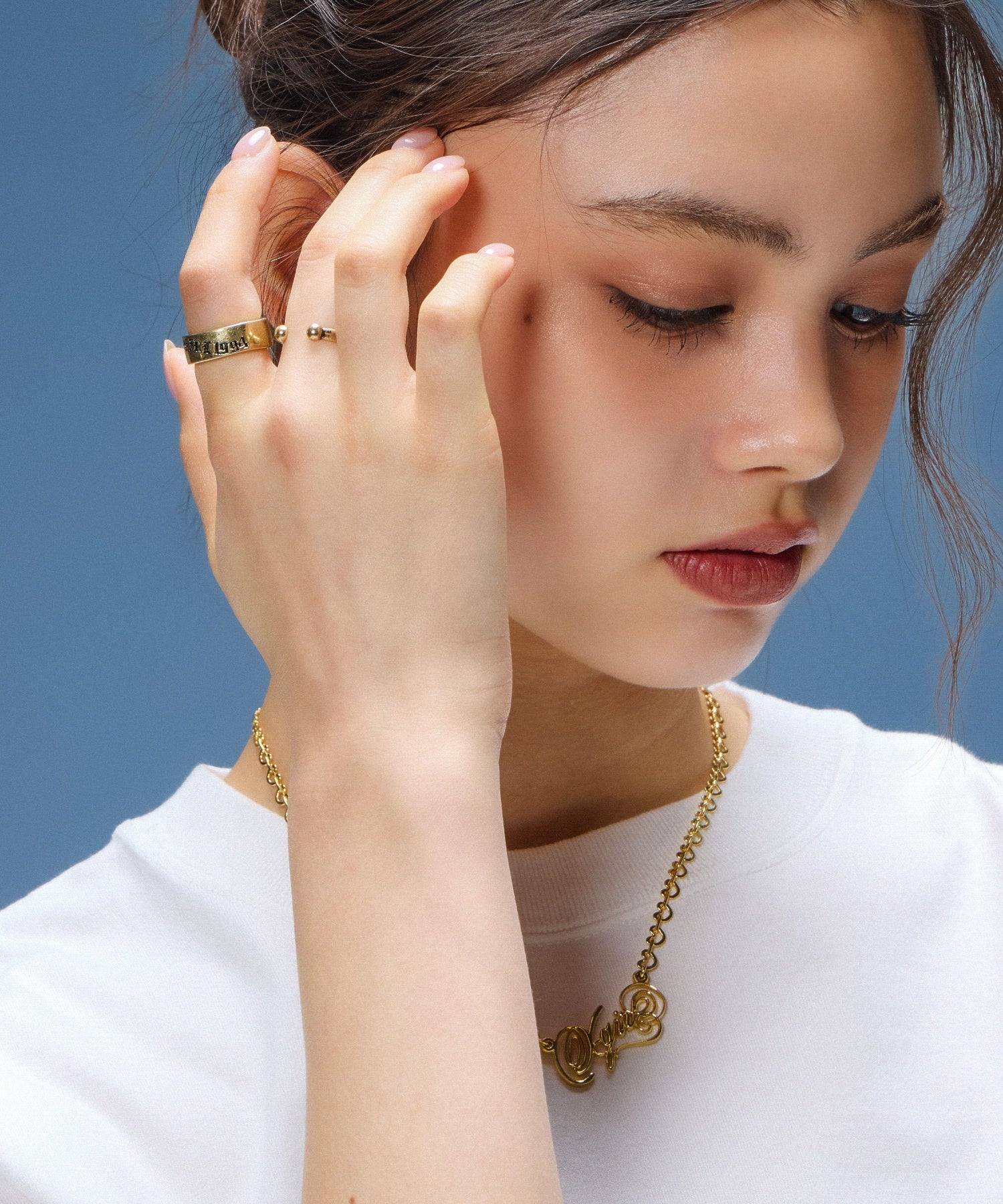 SCRIPT LOGO CHARM NECKLACE