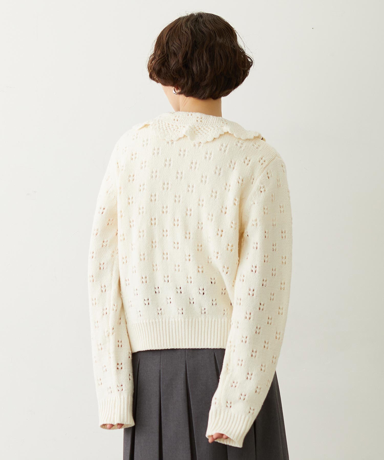STRAWBERRY FLOWER KNIT CARDIGAN