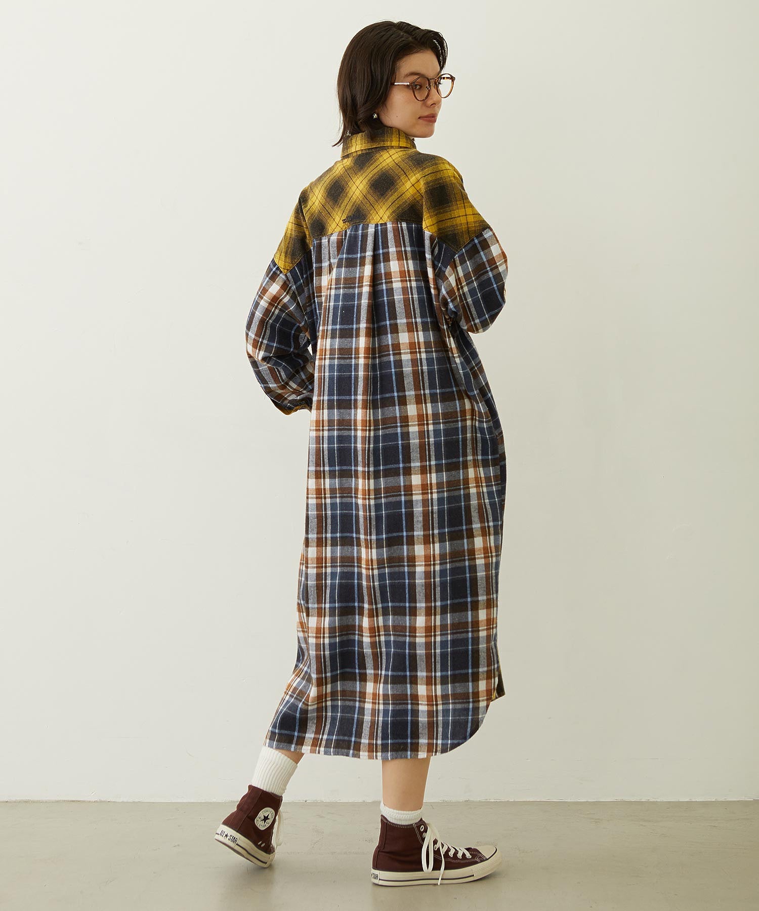 WASHED PANEL SHIRT DRESS