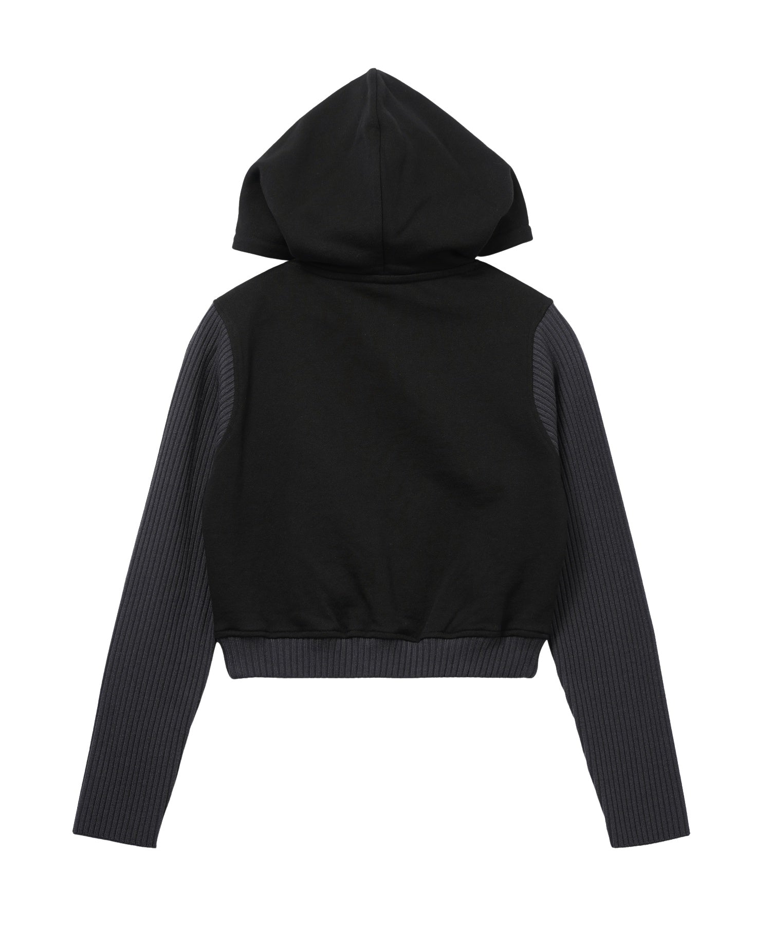 SWEAT AND KNIT ZIP UP HOODIE