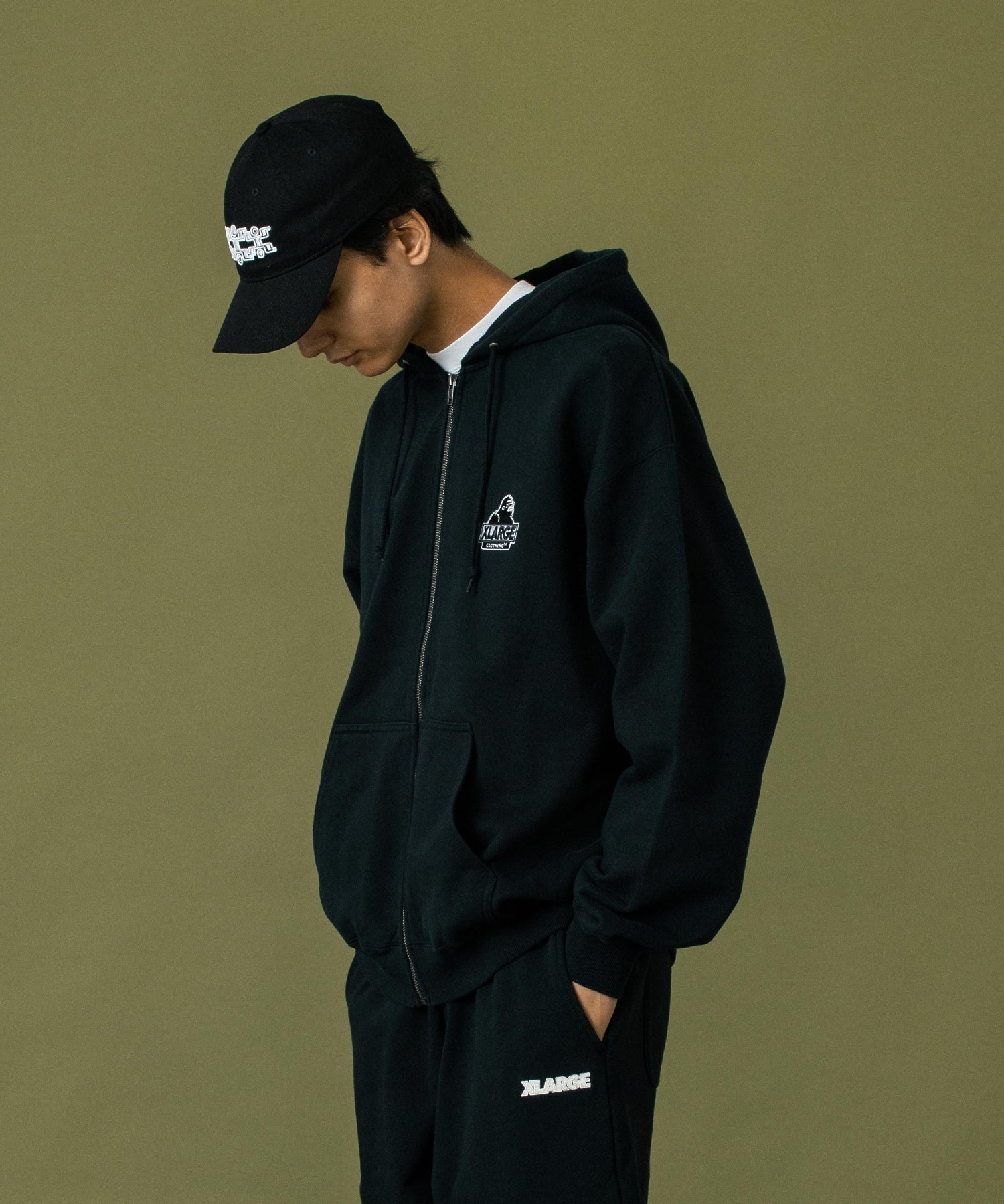 BACKSIDE SLANTED OG ZIP HOODED SWEATSHIRT