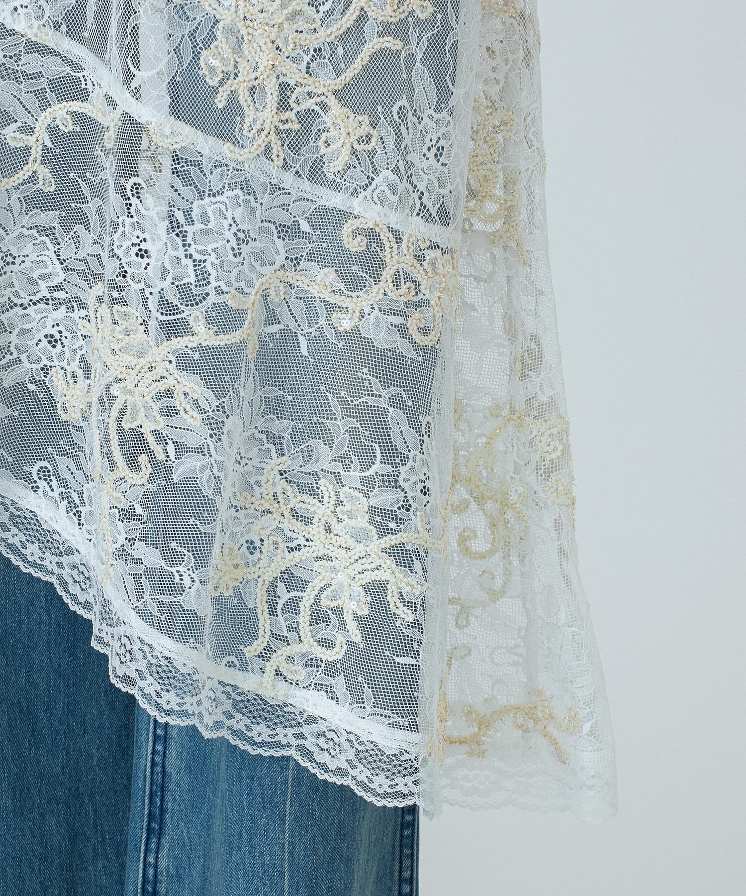 CREOLME/EMBROIDERY SHEER SKIRT