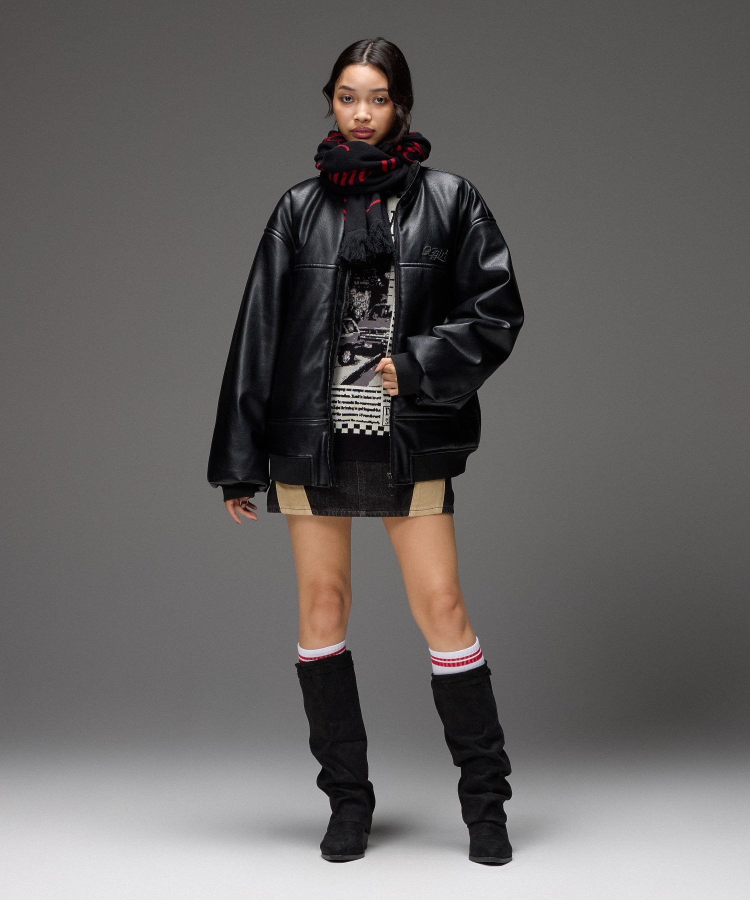 FAUX LEATHER PADDED JACKET