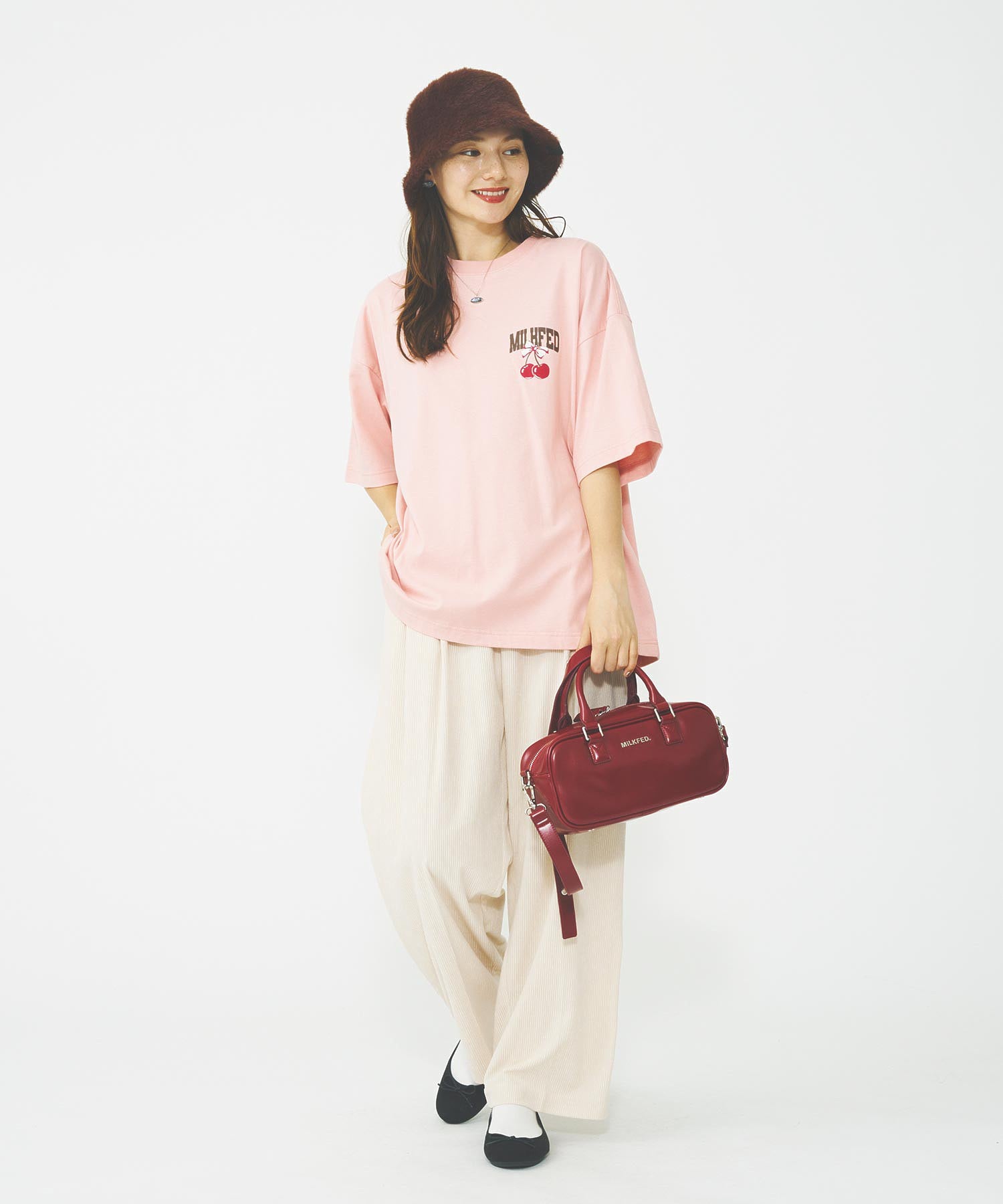 RIBBON AND CHERRY WIDE S/S TEE