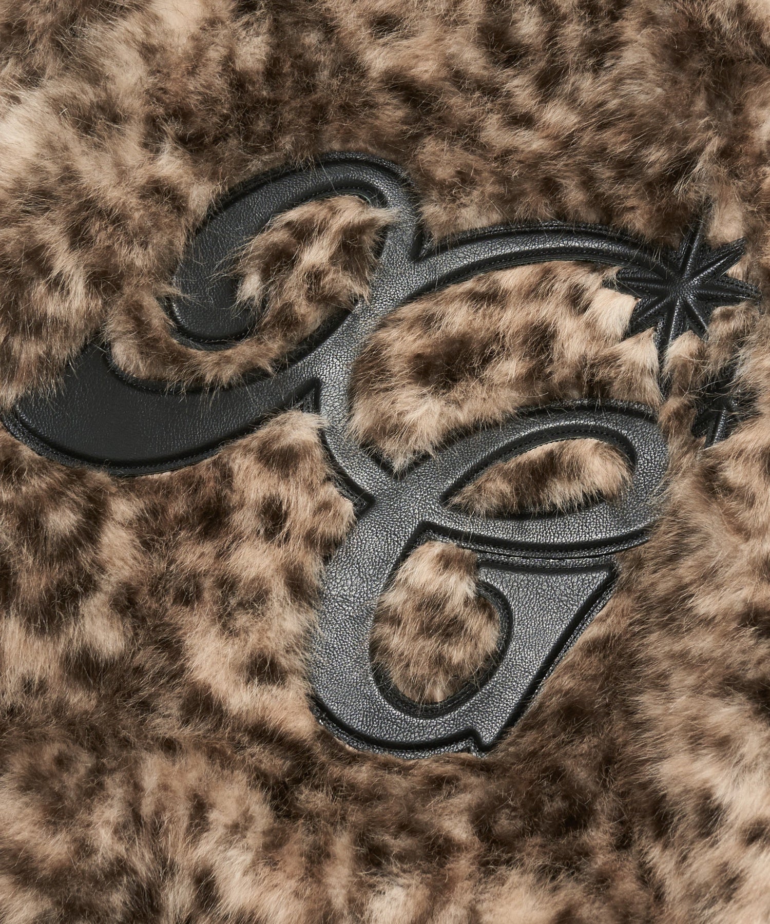 PATCHED LOGO FAUX FUR HOODED JACKET