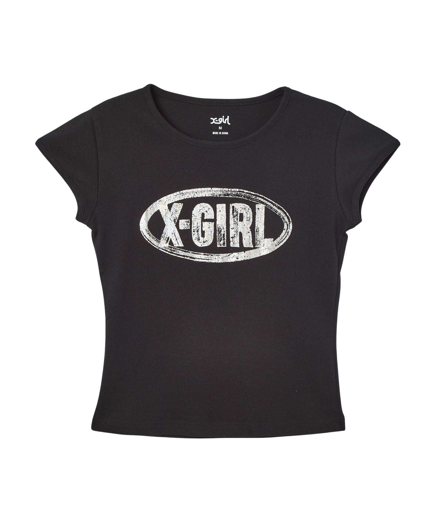 OVAL LOGO CRACKED FOIL PRINT S/S BABY TEE