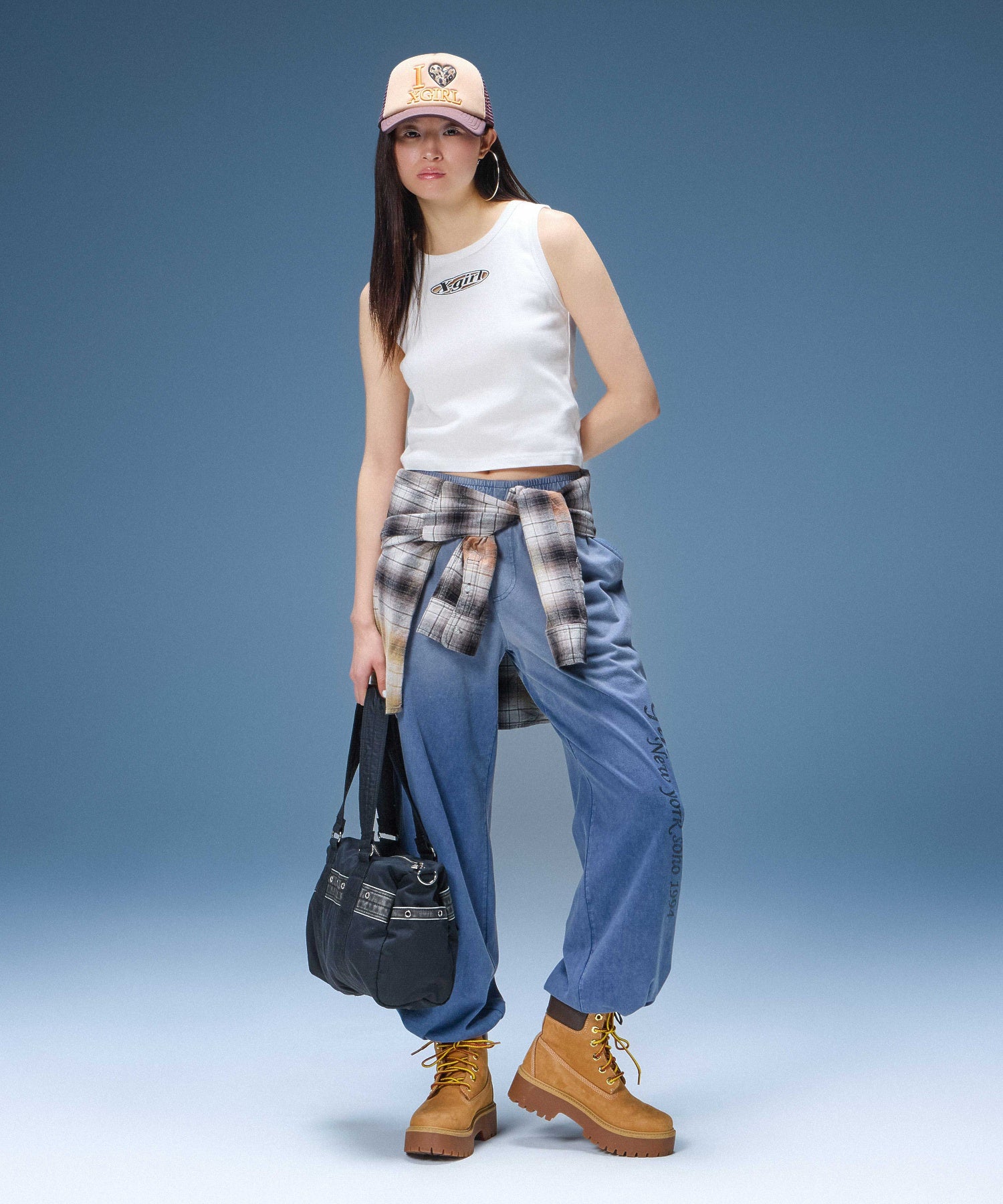 HOLLOW OUT OVAL LOGO TANK TOP