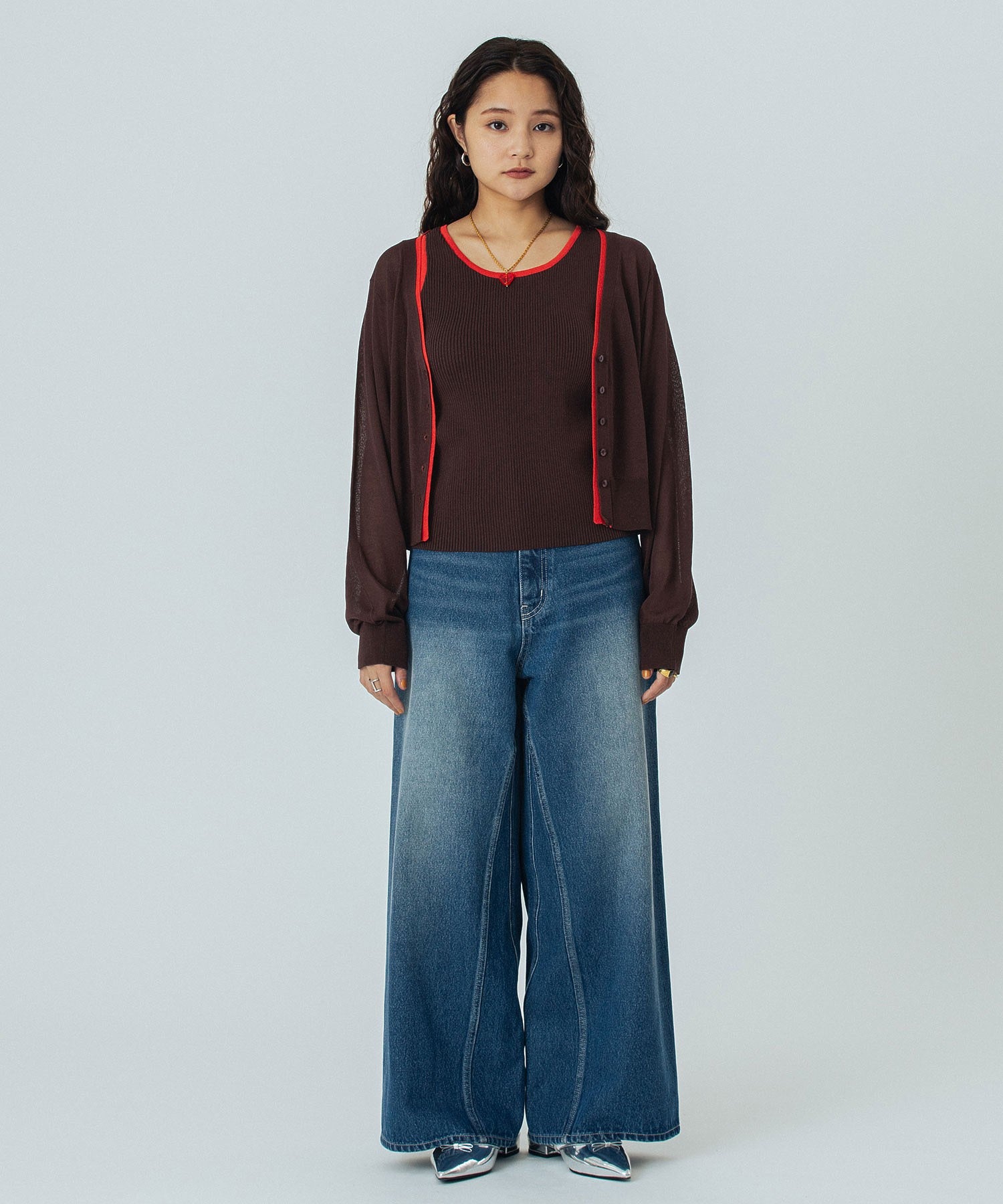 KNITTED RIB CARDIGAN