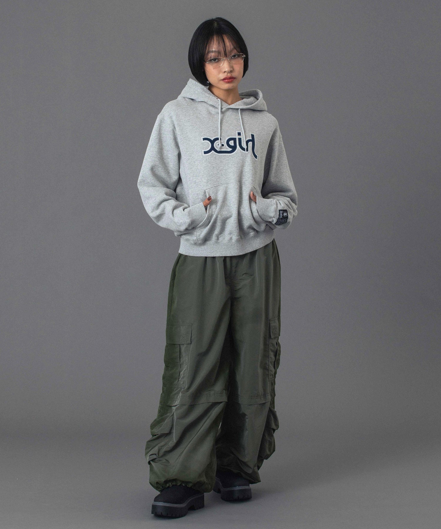 FADED WIDE LEG CARGO PANTS