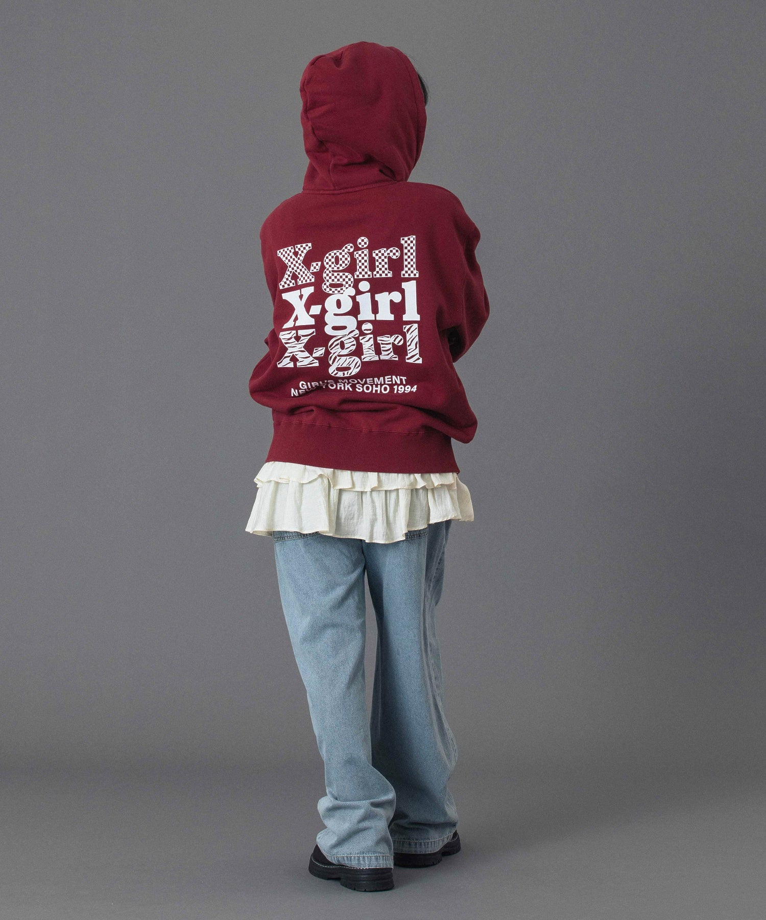 THREE LAYER LOGO ZIP UP SWEAT HOODIE