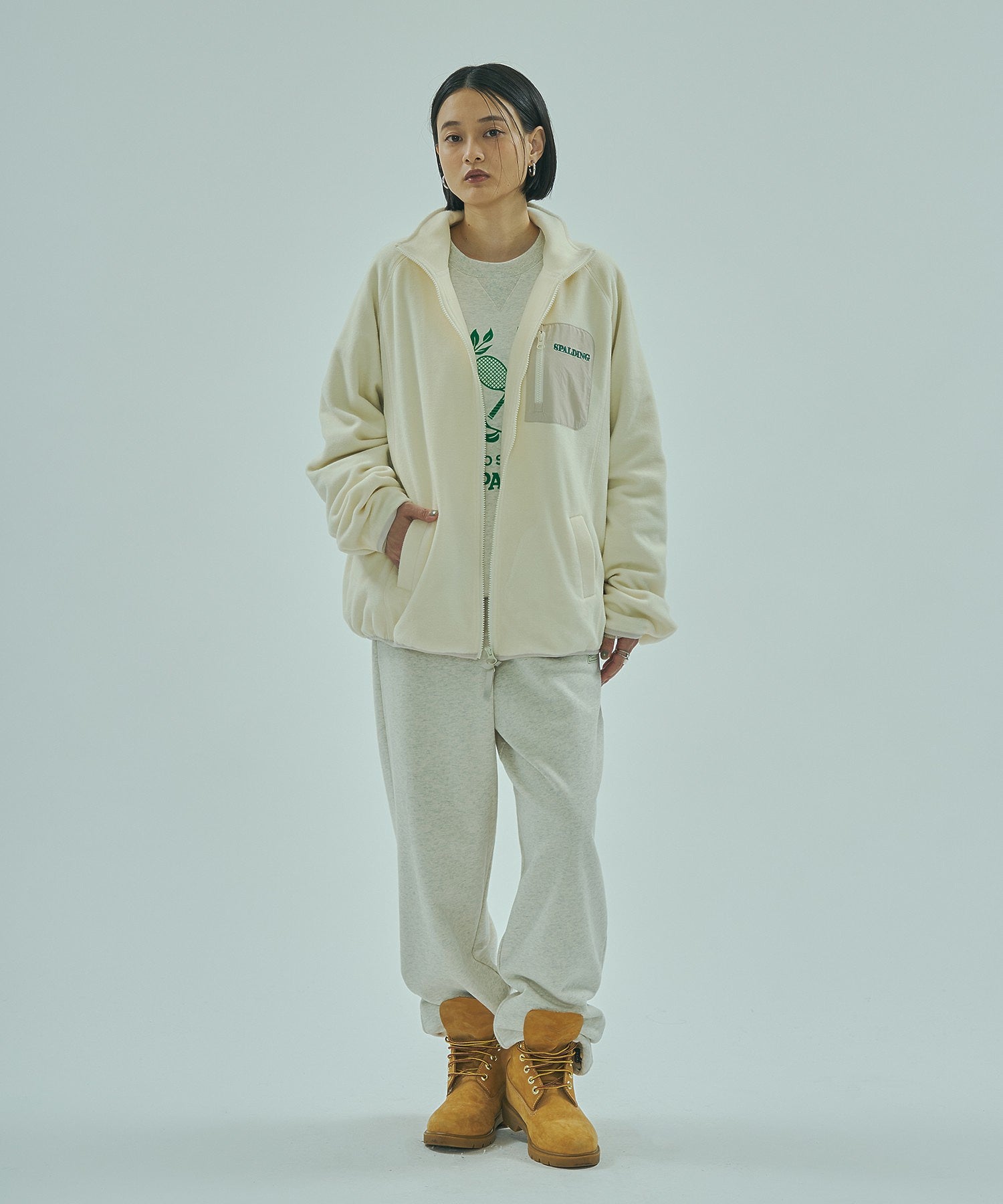 SPALDING x ROSE BUD FLEECE JACKET