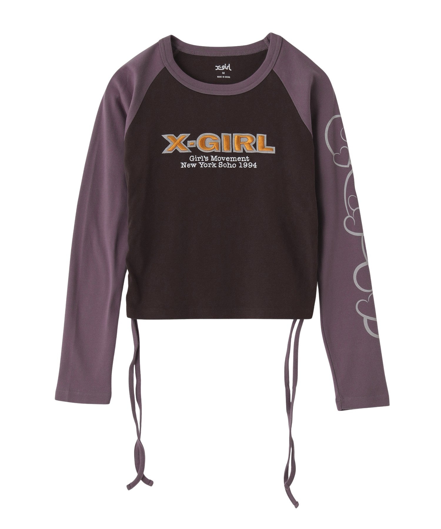 ORNAMENT HEART SLEEVE RAGLAN L/S BABY TEE