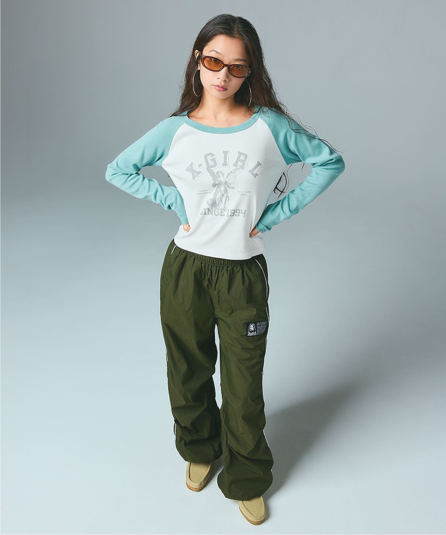 ANGEL AND LOGO RAGLAN L/S BABY TEE