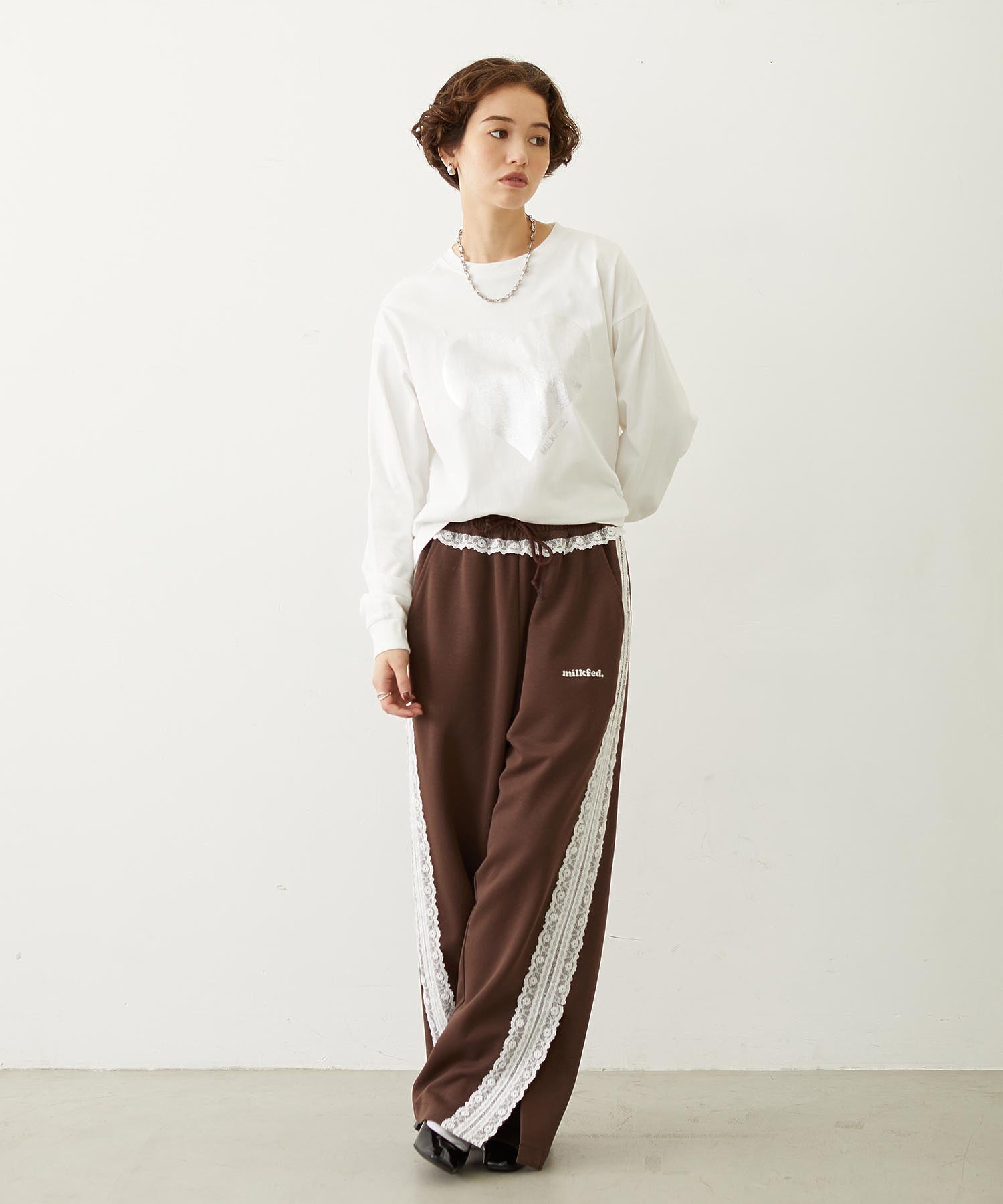 HEART FOIL PRINT L/S TEE