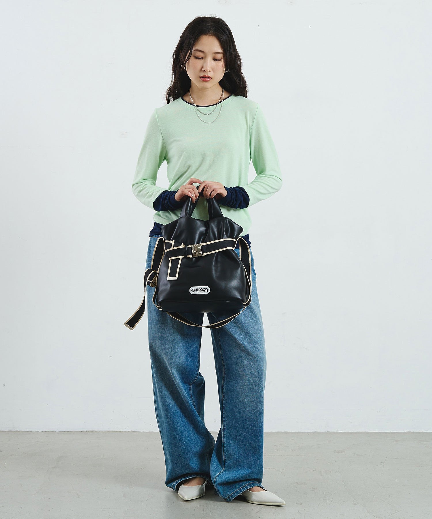 【ROSE BUD別注】OUTDOOR/FAKE LEATHER 2WAY BELT BAG
