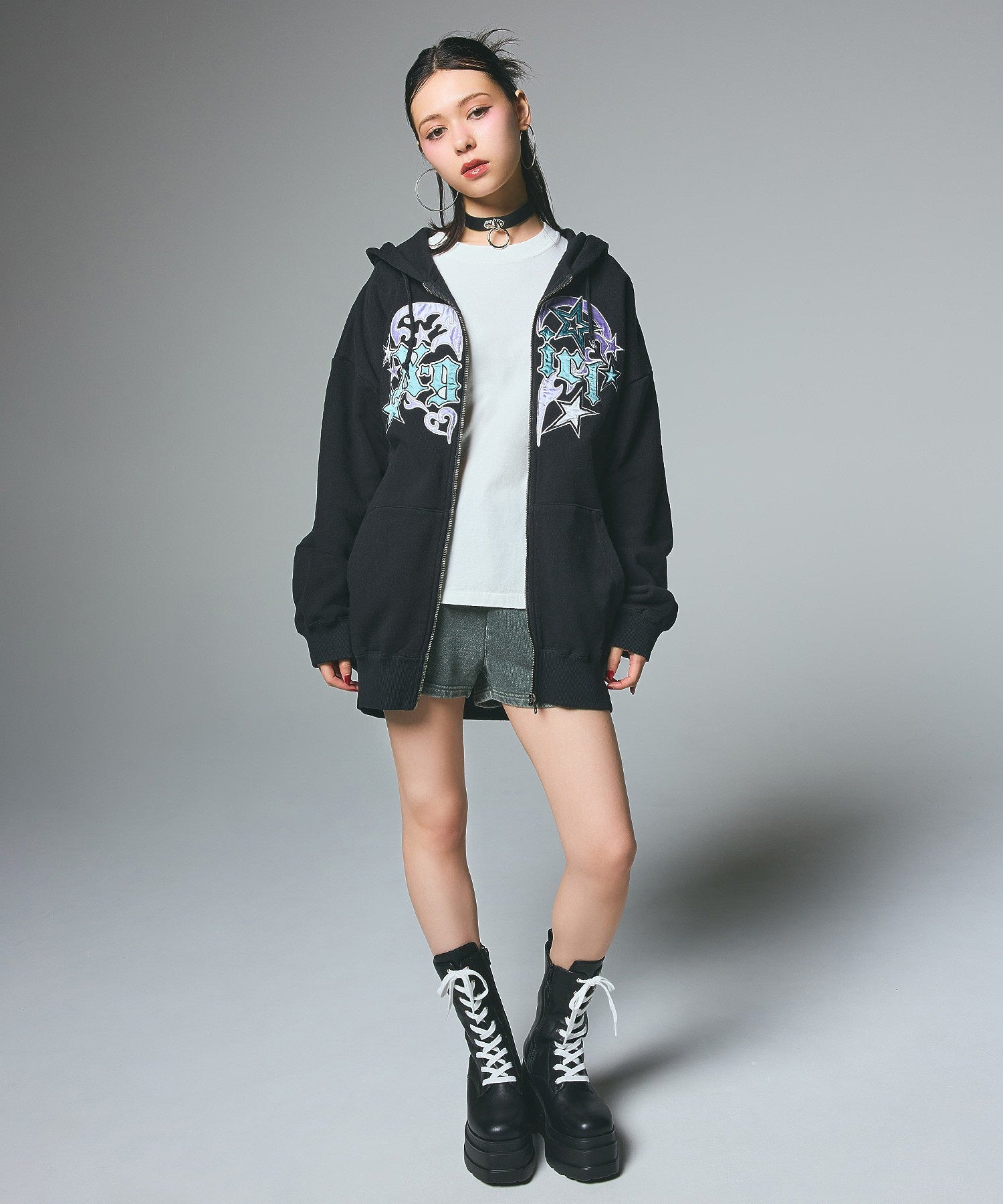 TRIBAL HEART ZIP UP SWEAT HOODIE
