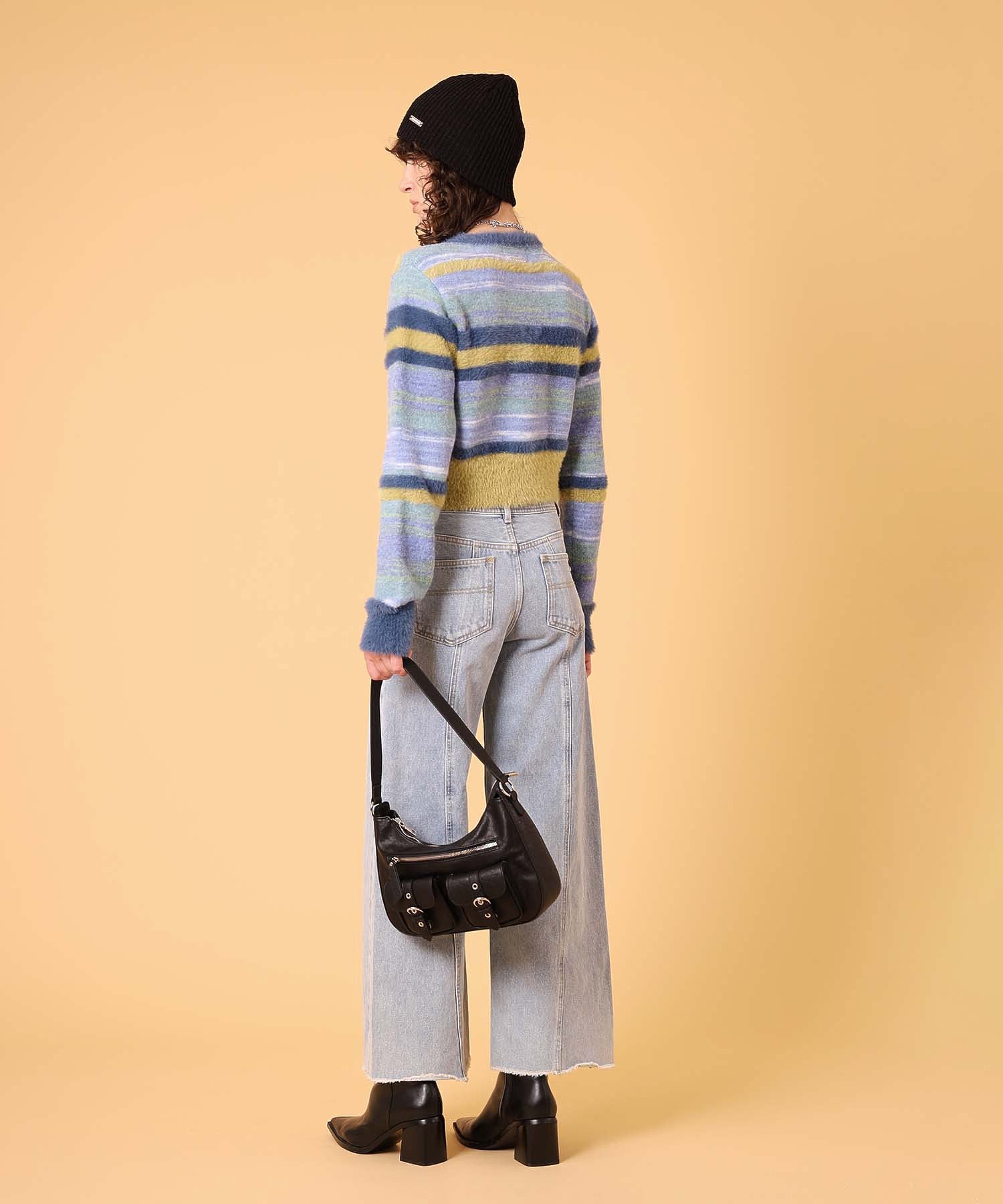 マルチボーダーシャギーカーディガン