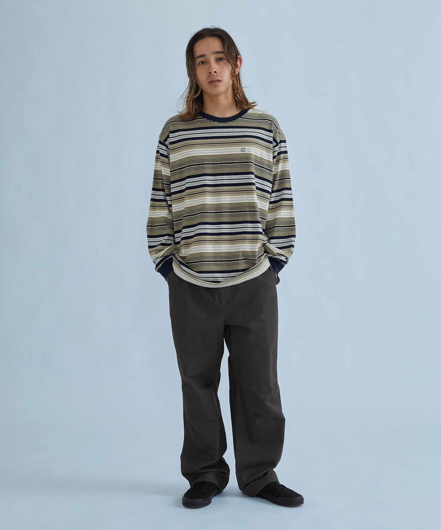 STRIPED L/S TEE