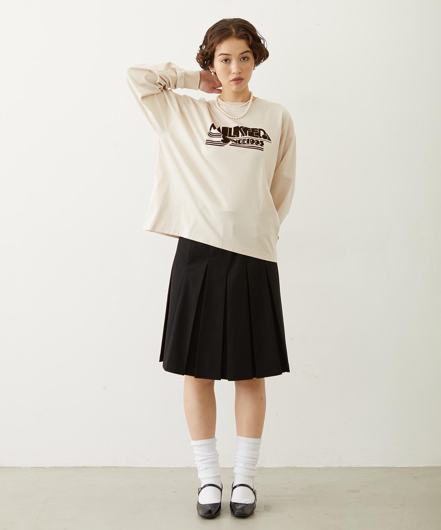 LOGO FLOCK PRINT L/S TEE