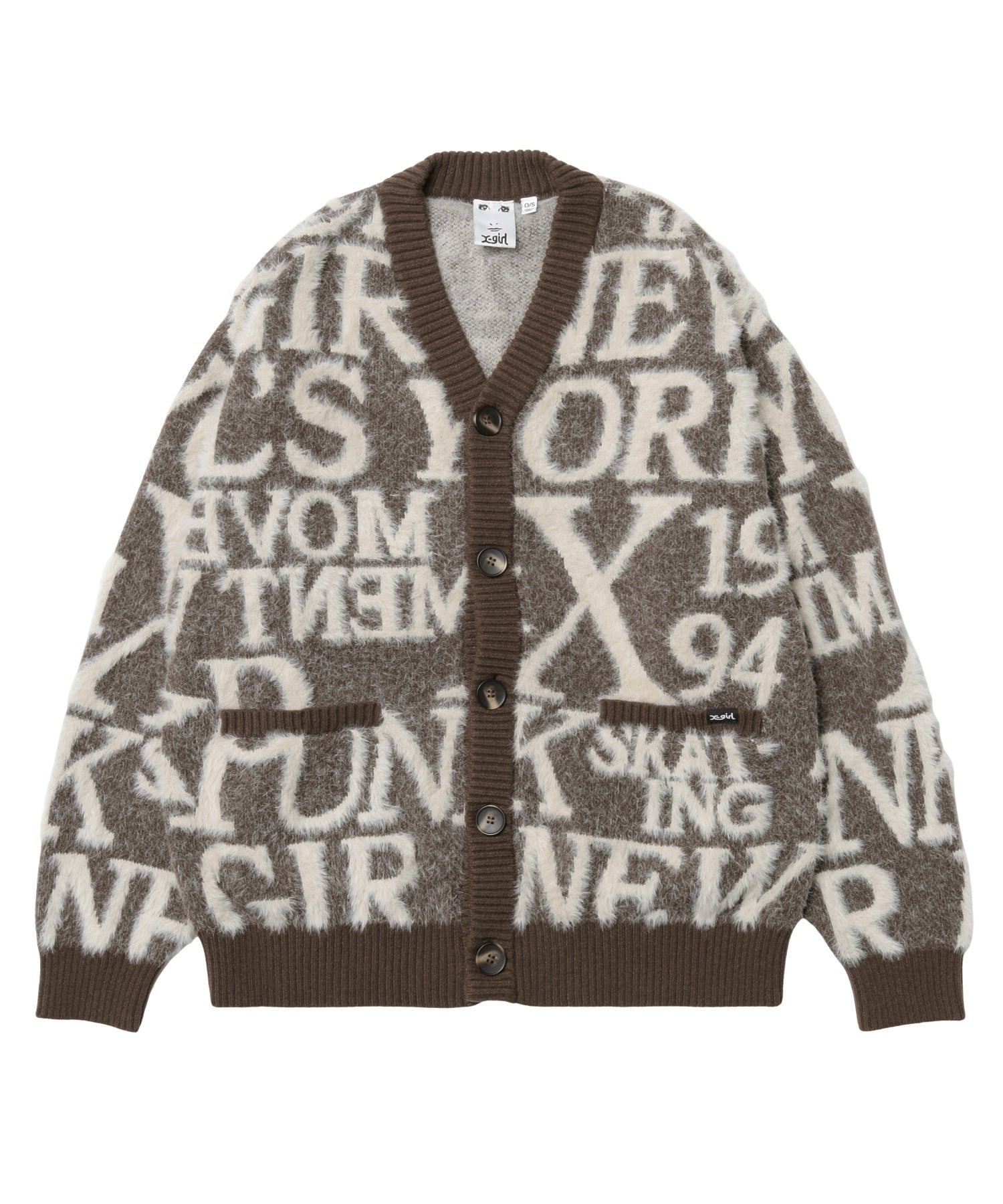 LOGO AND BUNNY JACQUARD KNIT CARDIGAN