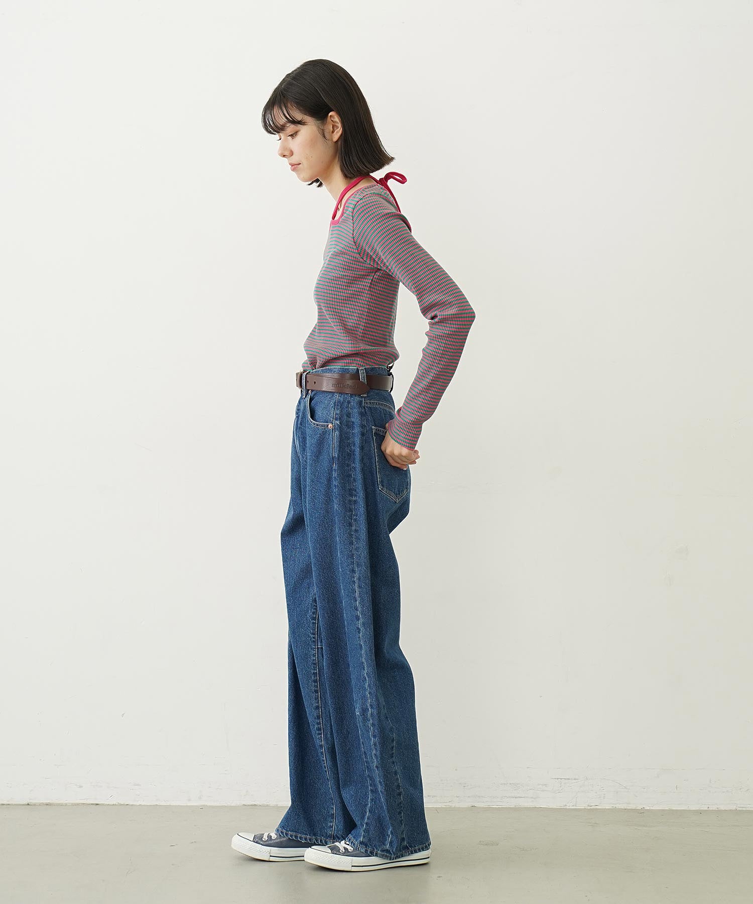 WIDE LEG DENIM PANTS