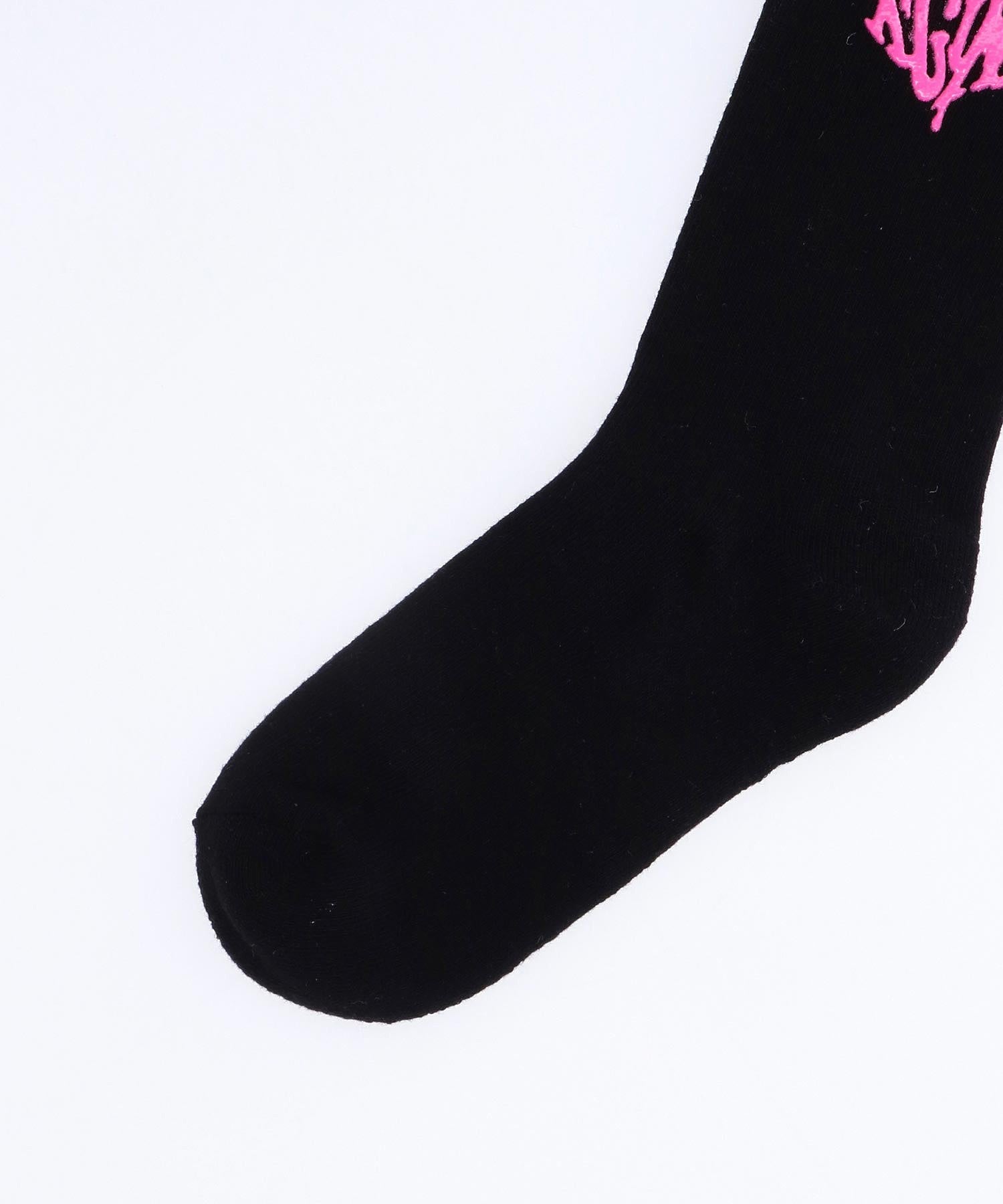 DRIPPING HEART LOGO SOCKS X-girl