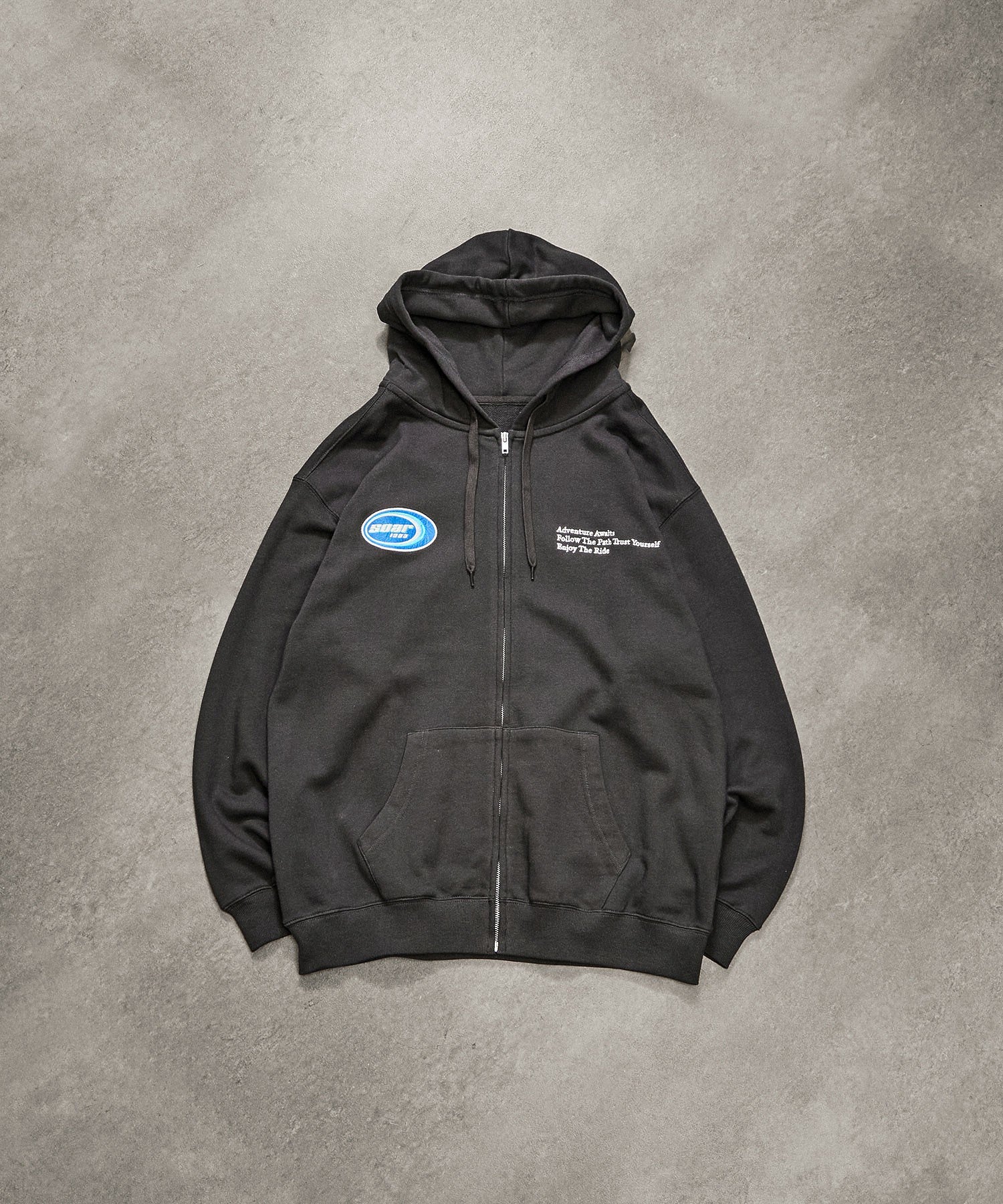 PATCH EMBROIDERY ZIP HOODIE