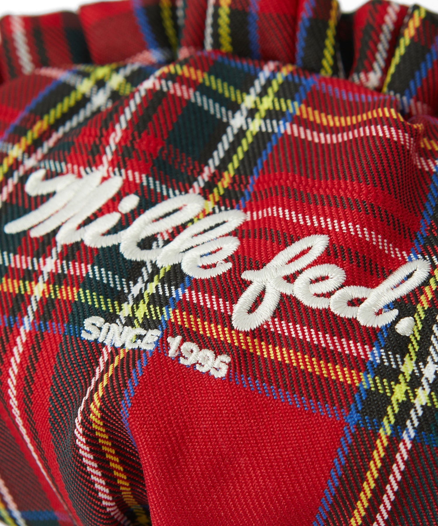 FRILLED TARTAN POUCH