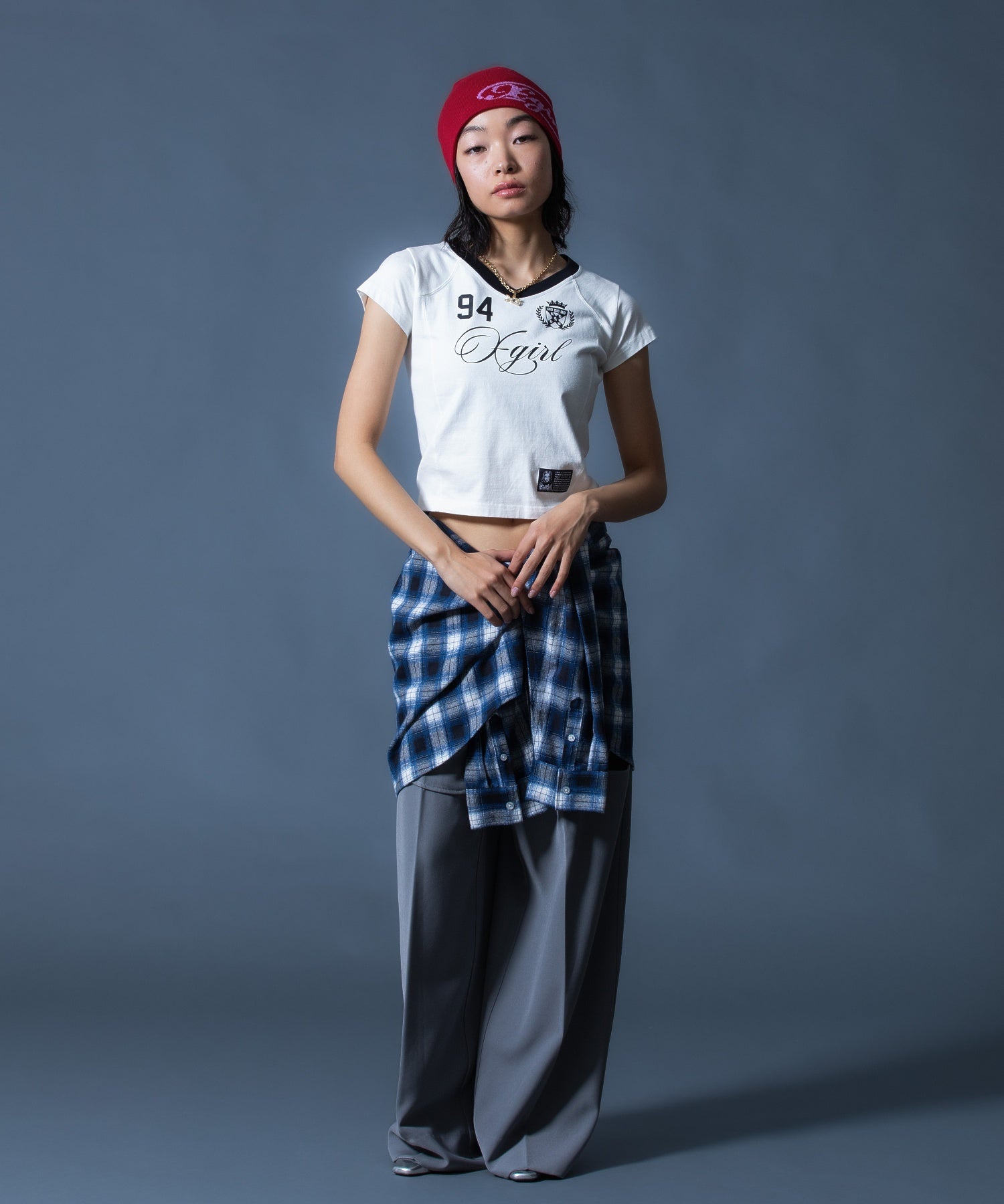 STUDDED NUMBER S/S BABY TEE