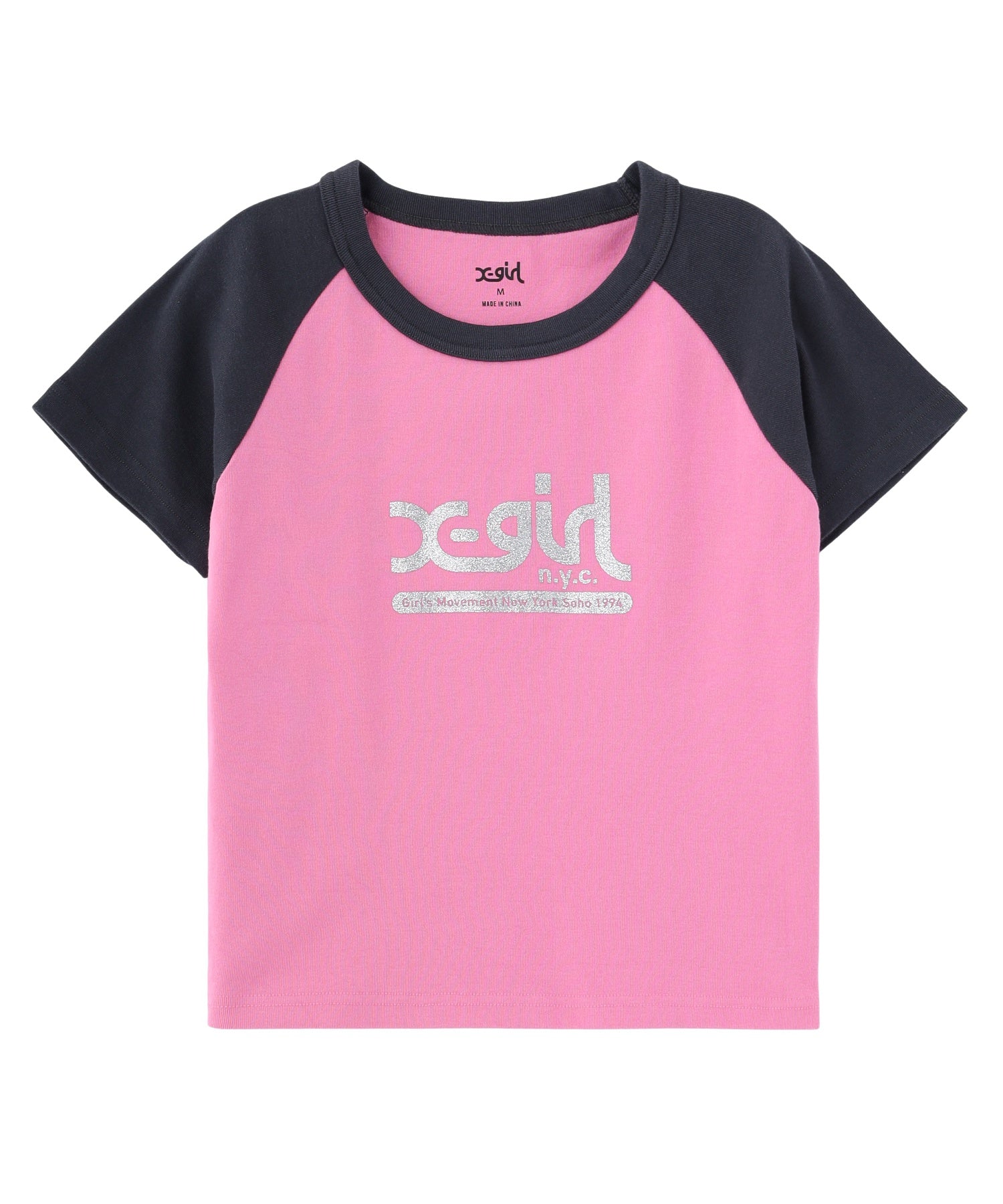 NYC MILLS LOGO RAGLAN S/S BABY TEE