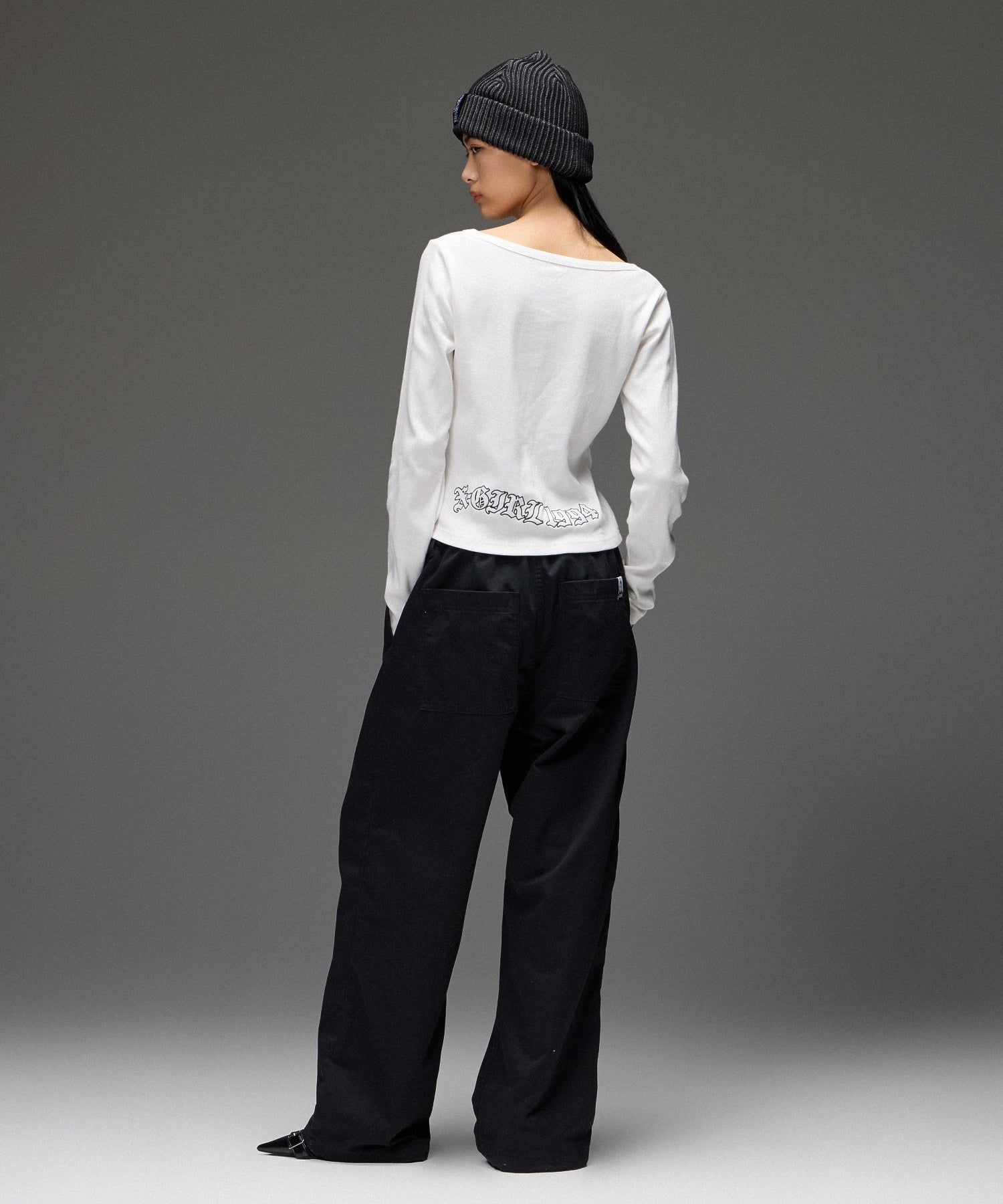 STRING COLLAR L/S COMPACT TOP