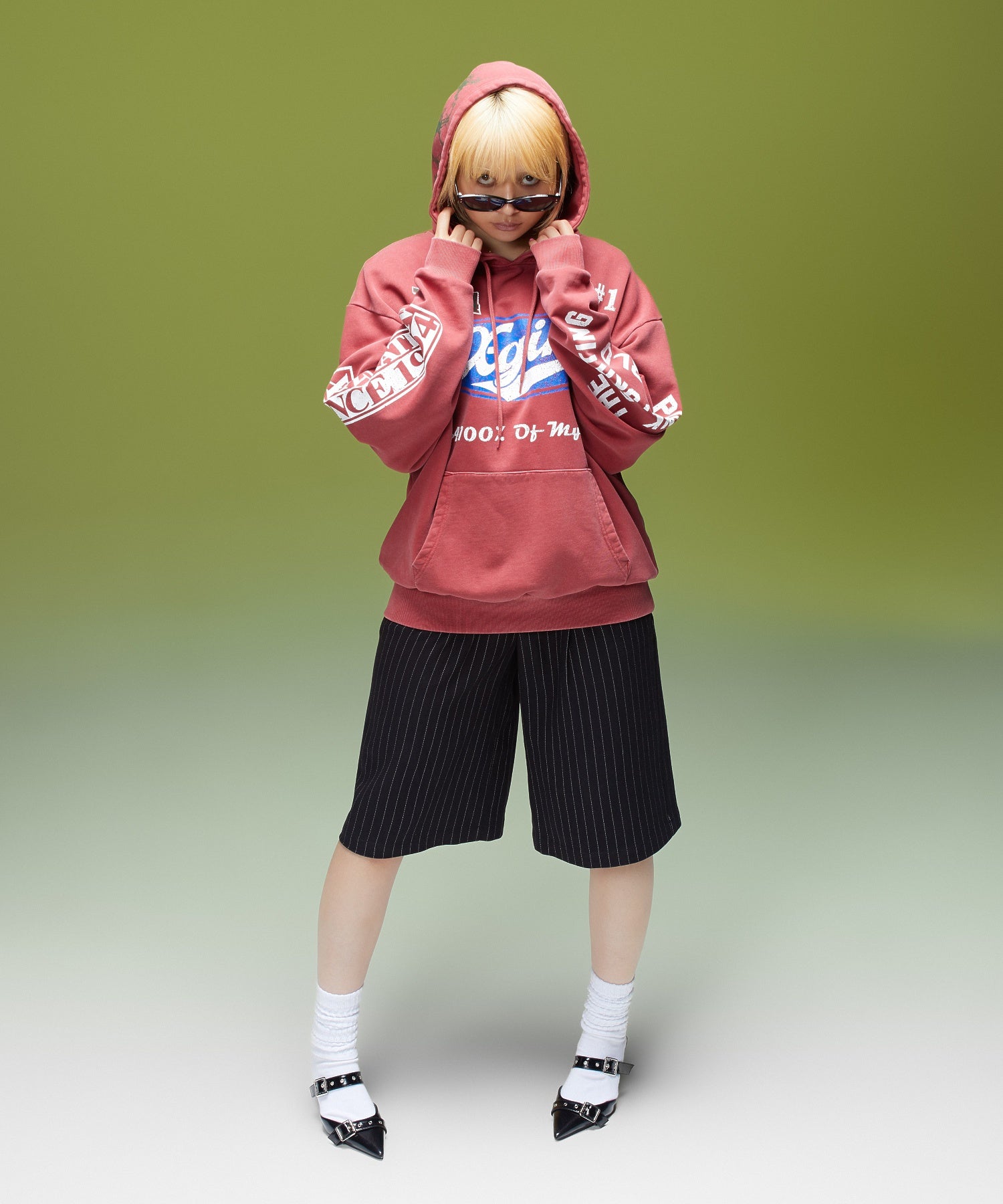 FADED MIX LOGO SWEAT HOODIE