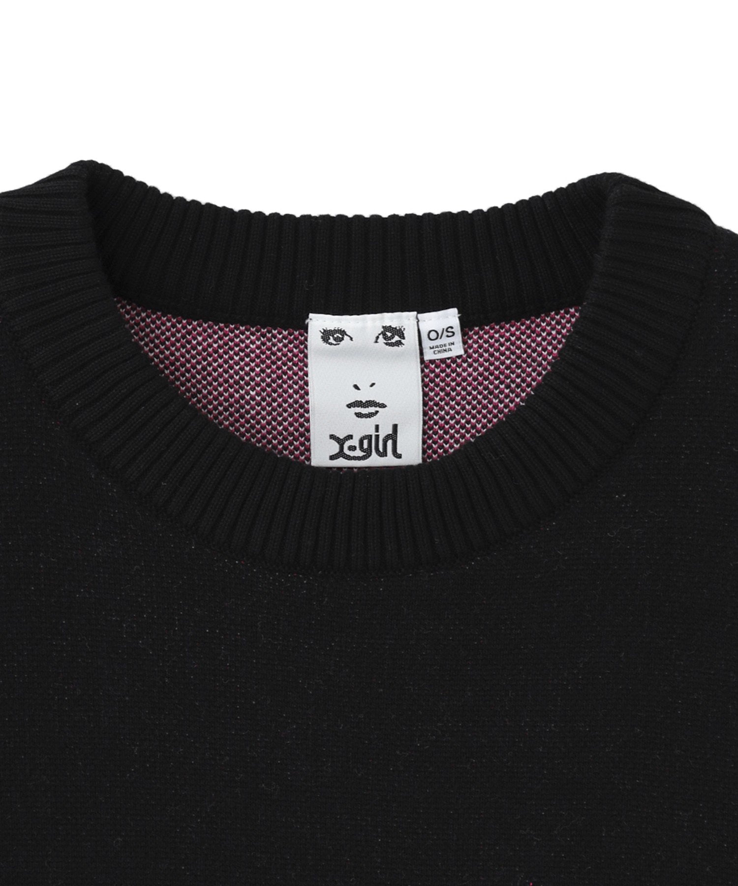 FACE JACQUARD KNIT TOP