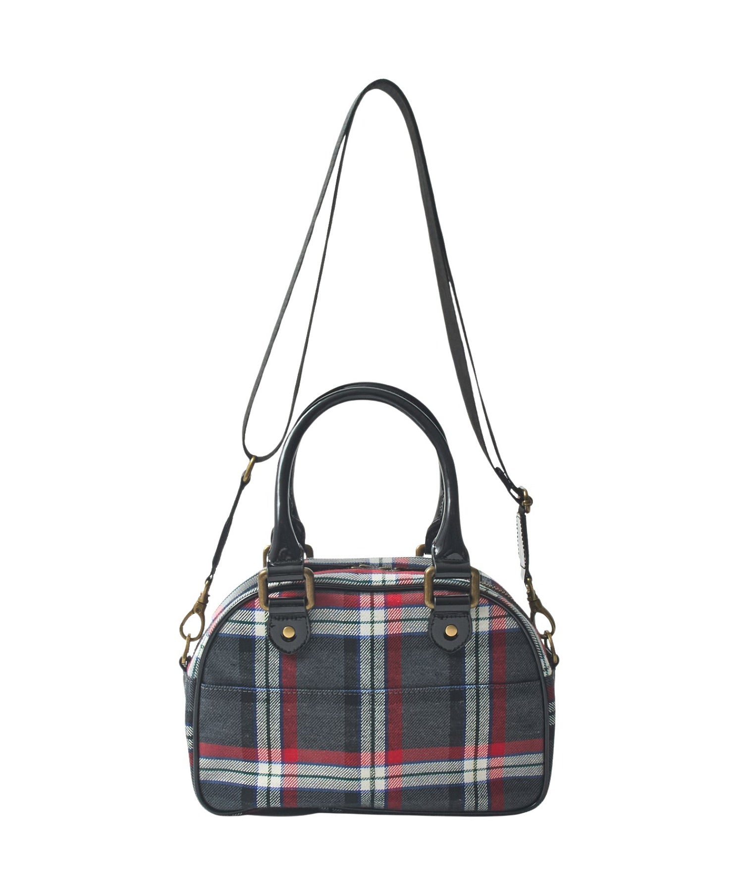 PLAID PATTERN BOSTON BAG