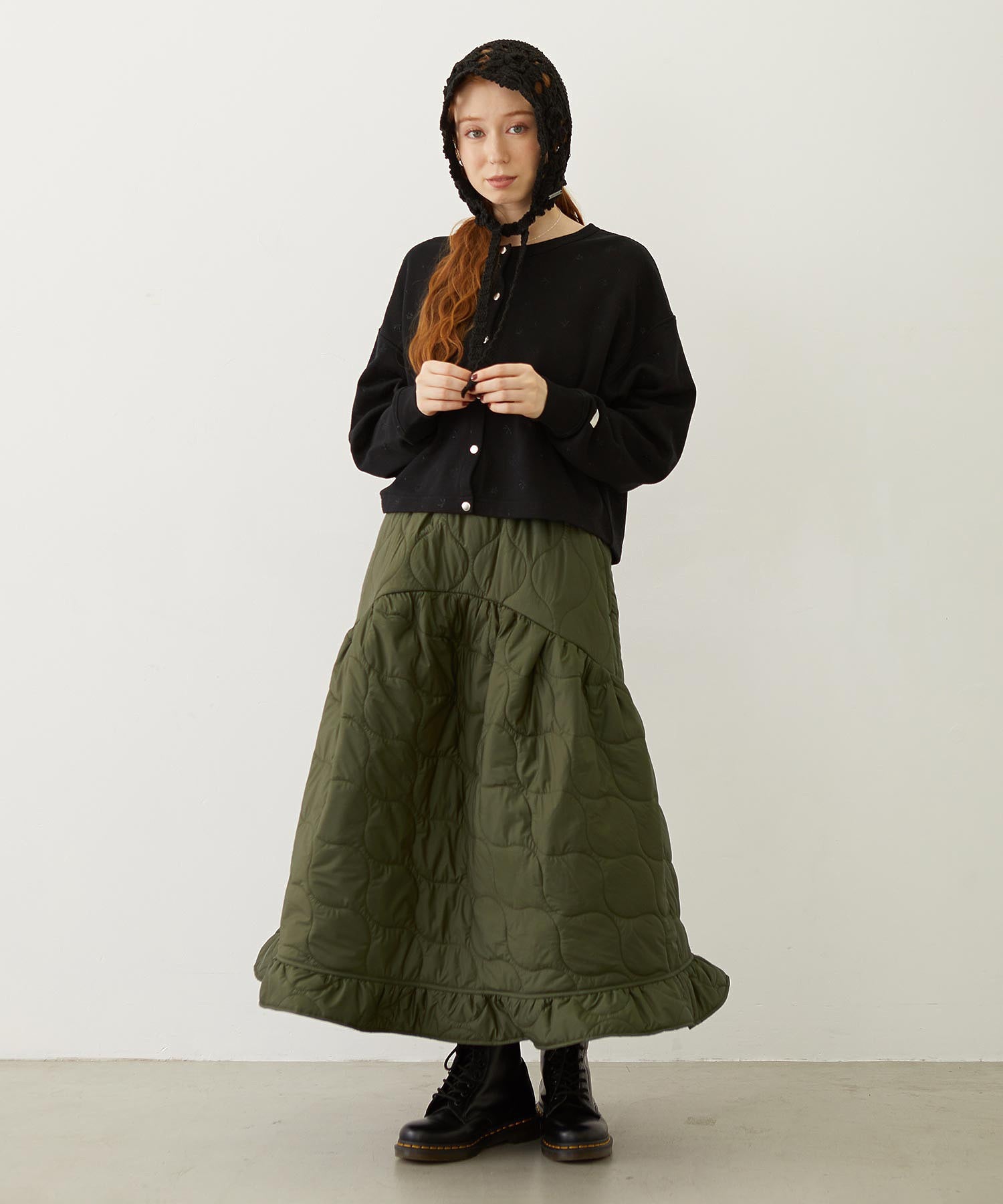 QUILTED FLARED SKIRT