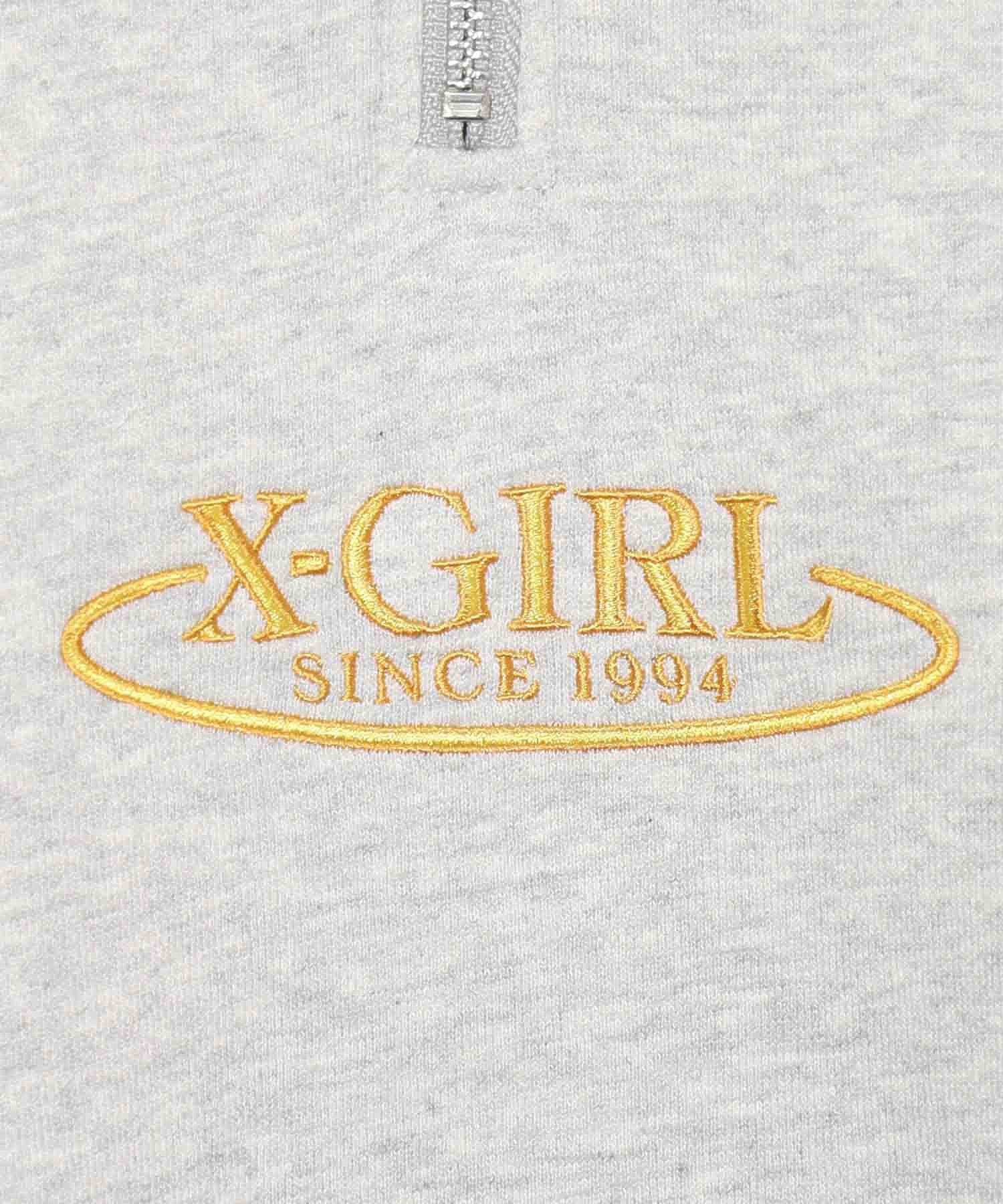 OVAL LOGO HALF ZIP SWEAT TOP X-girl