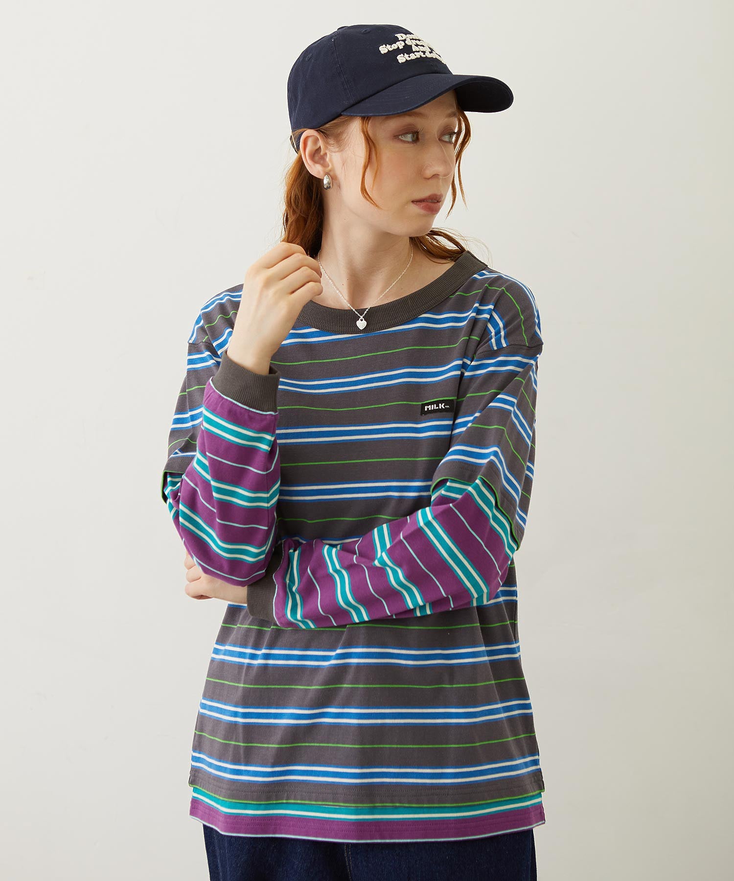 LAYERED LOOK STRIPED TOP