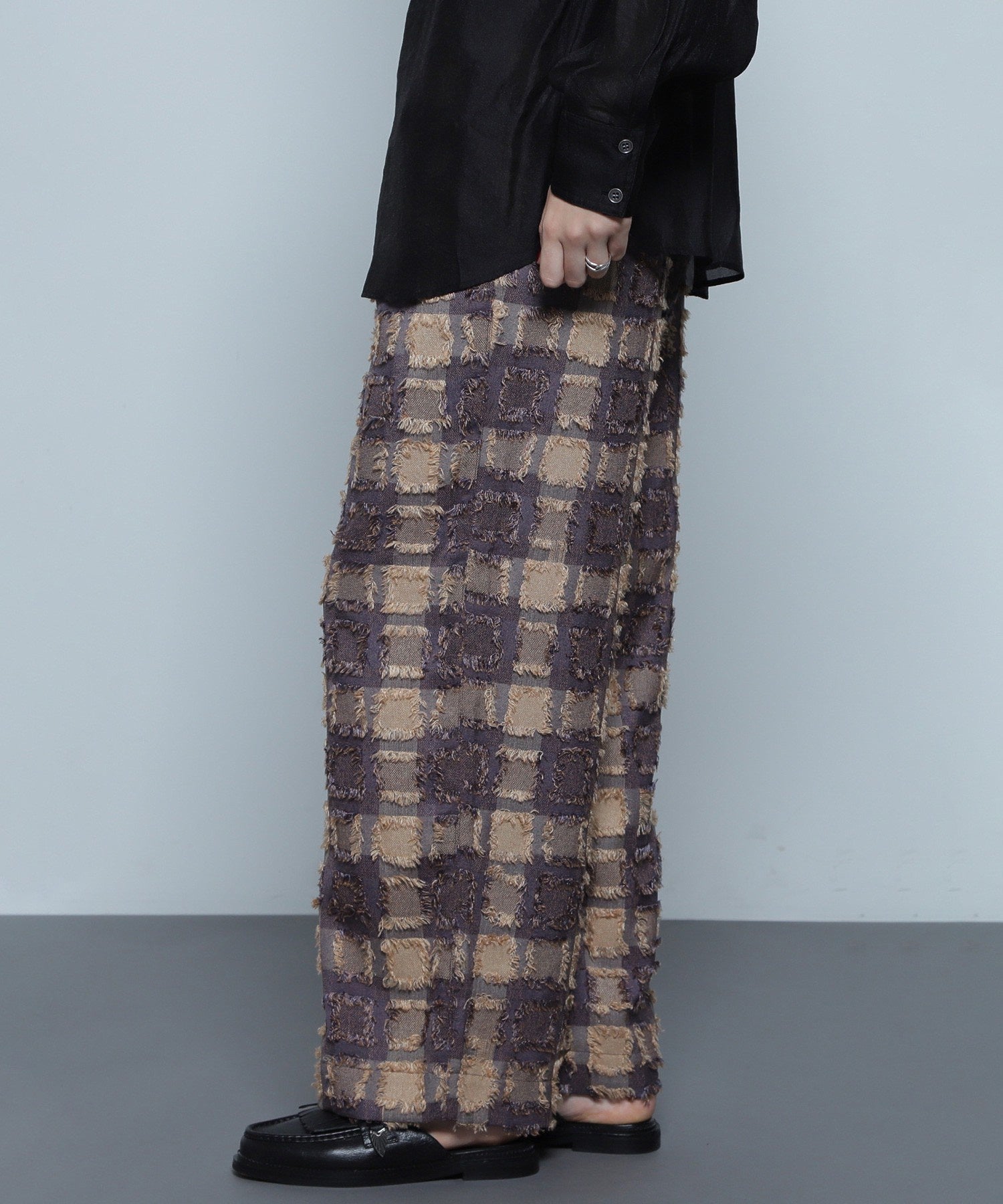 チェックイージーパンツ