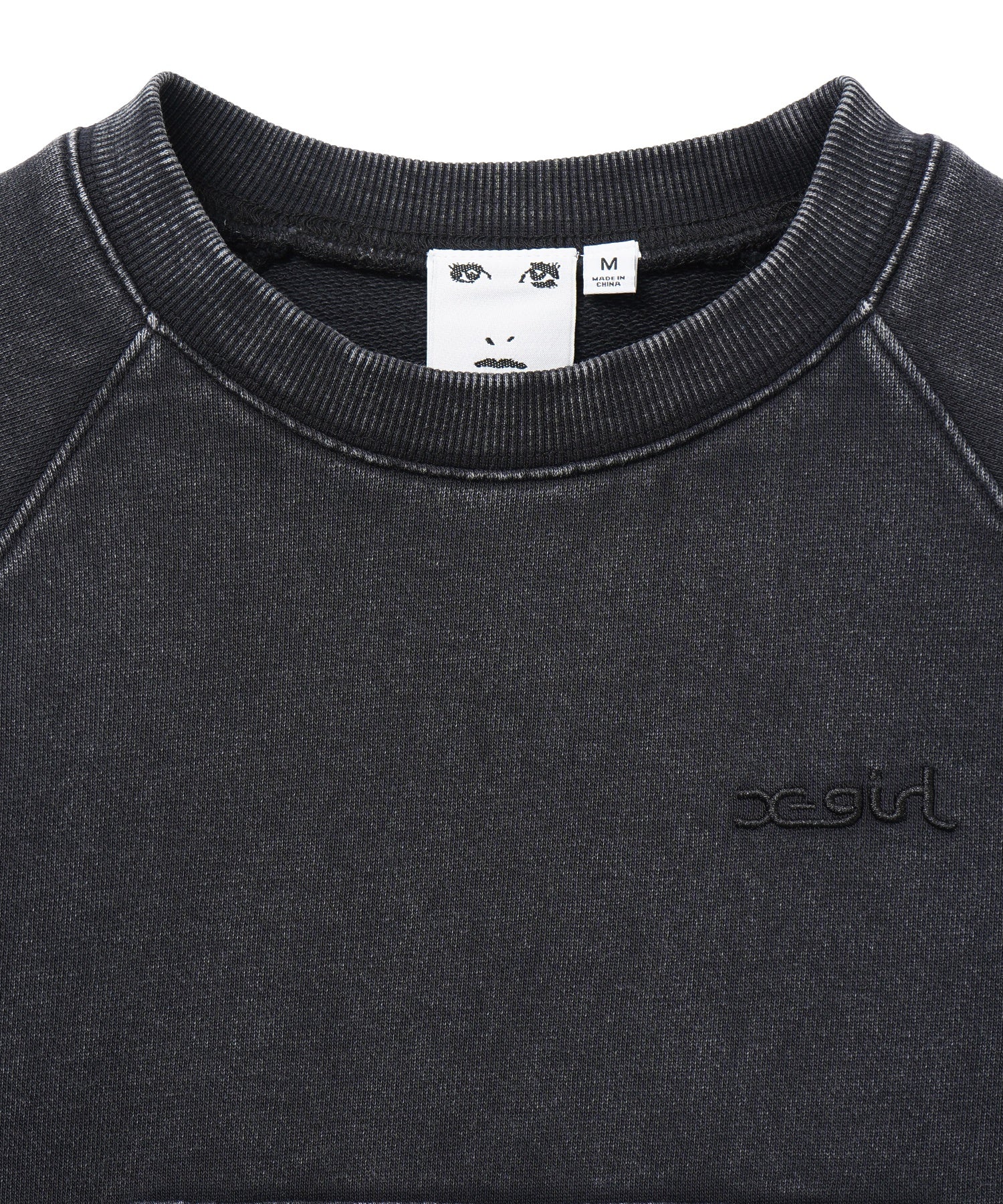 FADED CROPPED CREWNECK SWEAT TOP