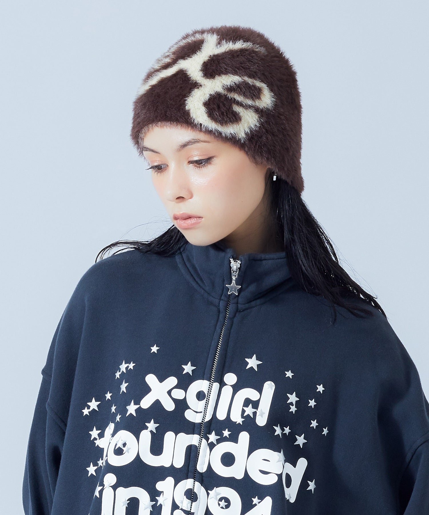 LOGO JACQUARD SHAGGY BEANIE