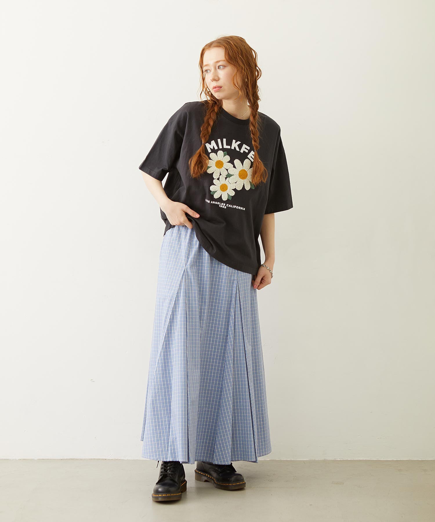 PLAID PATTERN LONG SKIRT