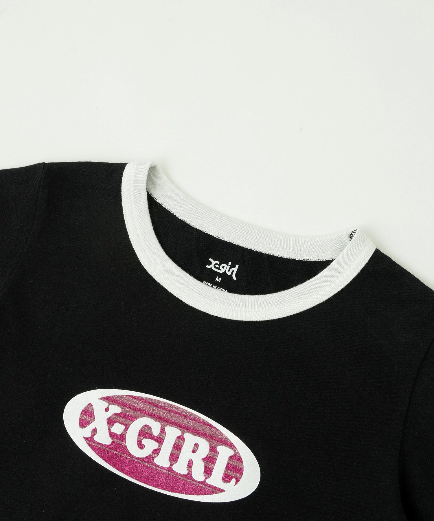 GRADATION GLITTER OVAL LOGO S/S BABY TEE