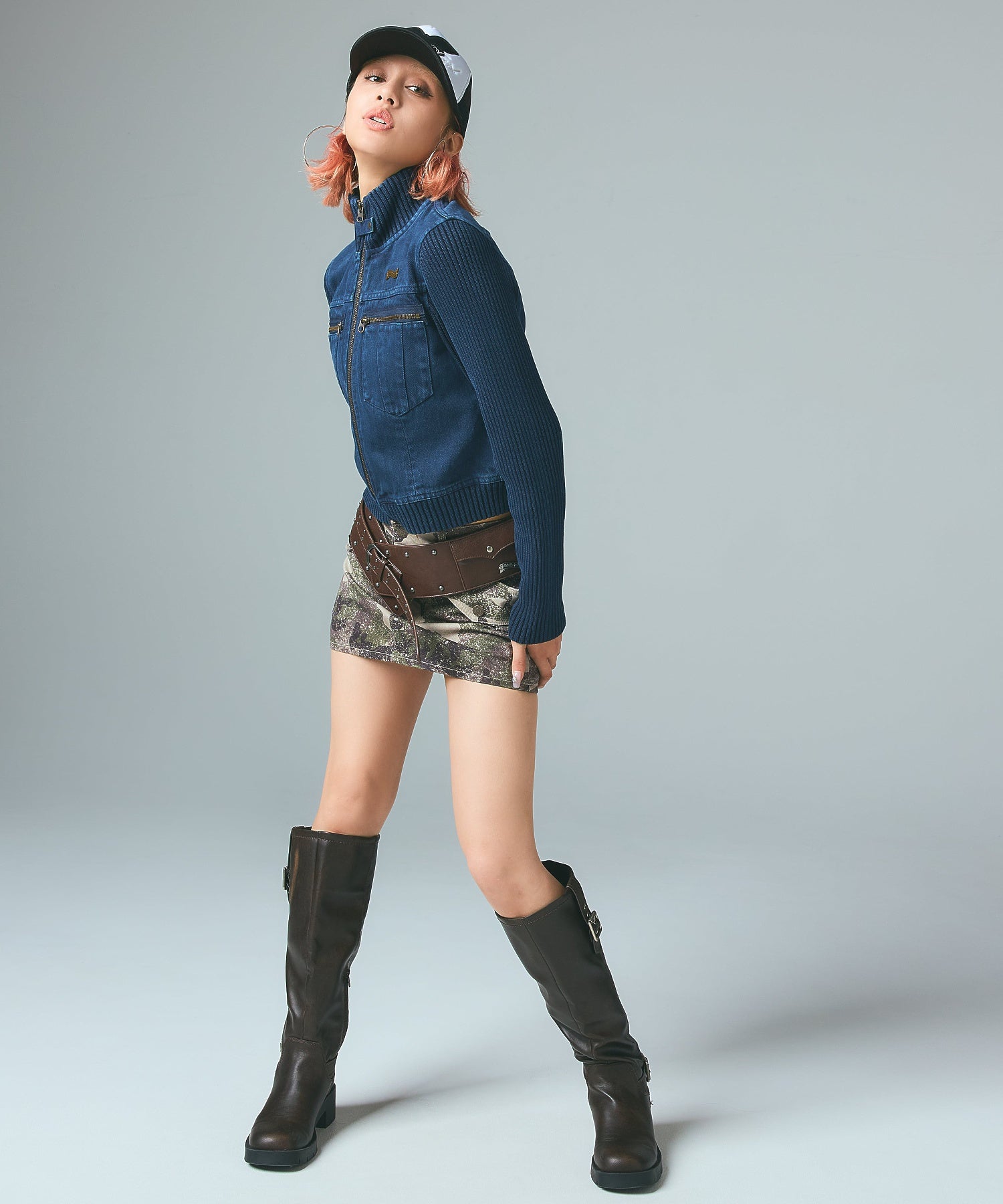 FADED RIBBED SLEEVE JACKET