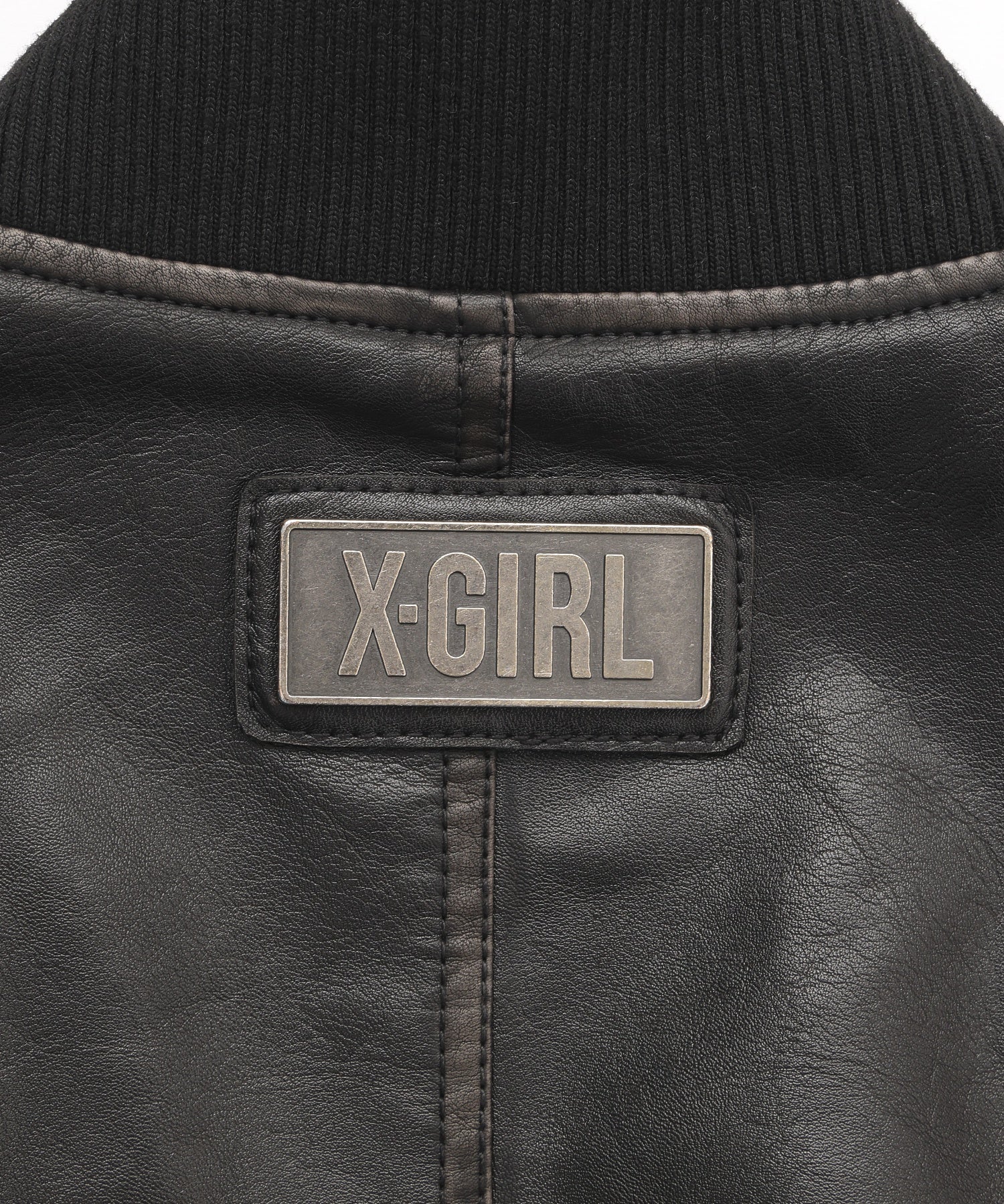 DISTRESSED FAUX LEATHER COMPACT BLOUSON