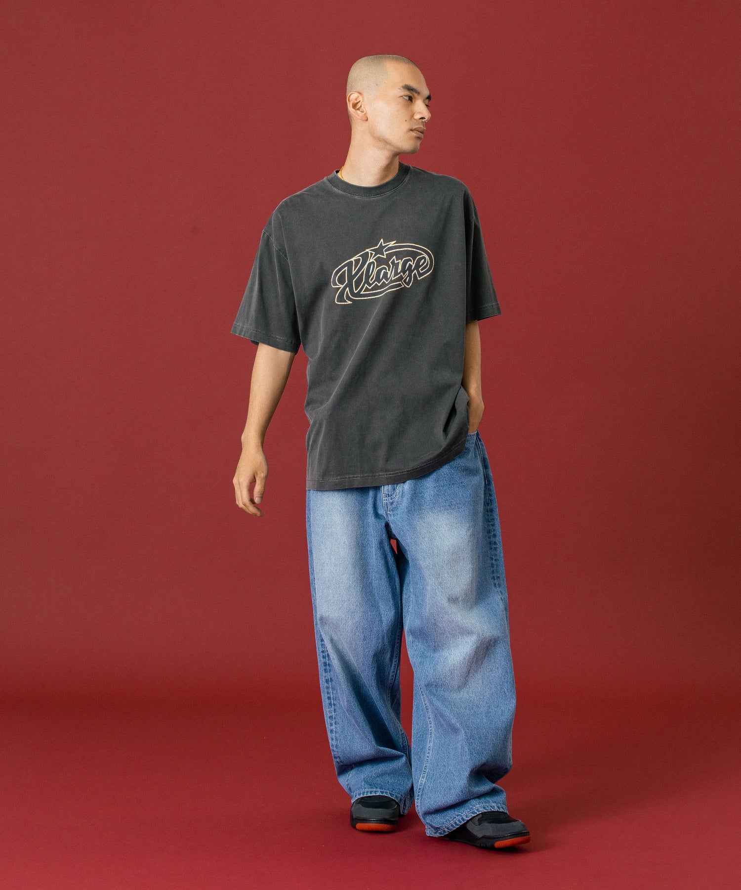 WASHED BAGGY DENIM PANTS